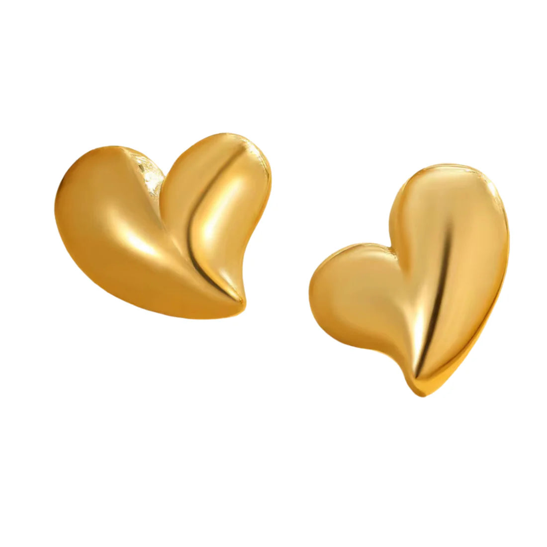 Bubble Heart Studs - Gold