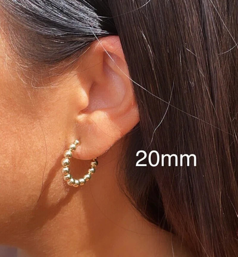 Ball Hoop Earrings - Small