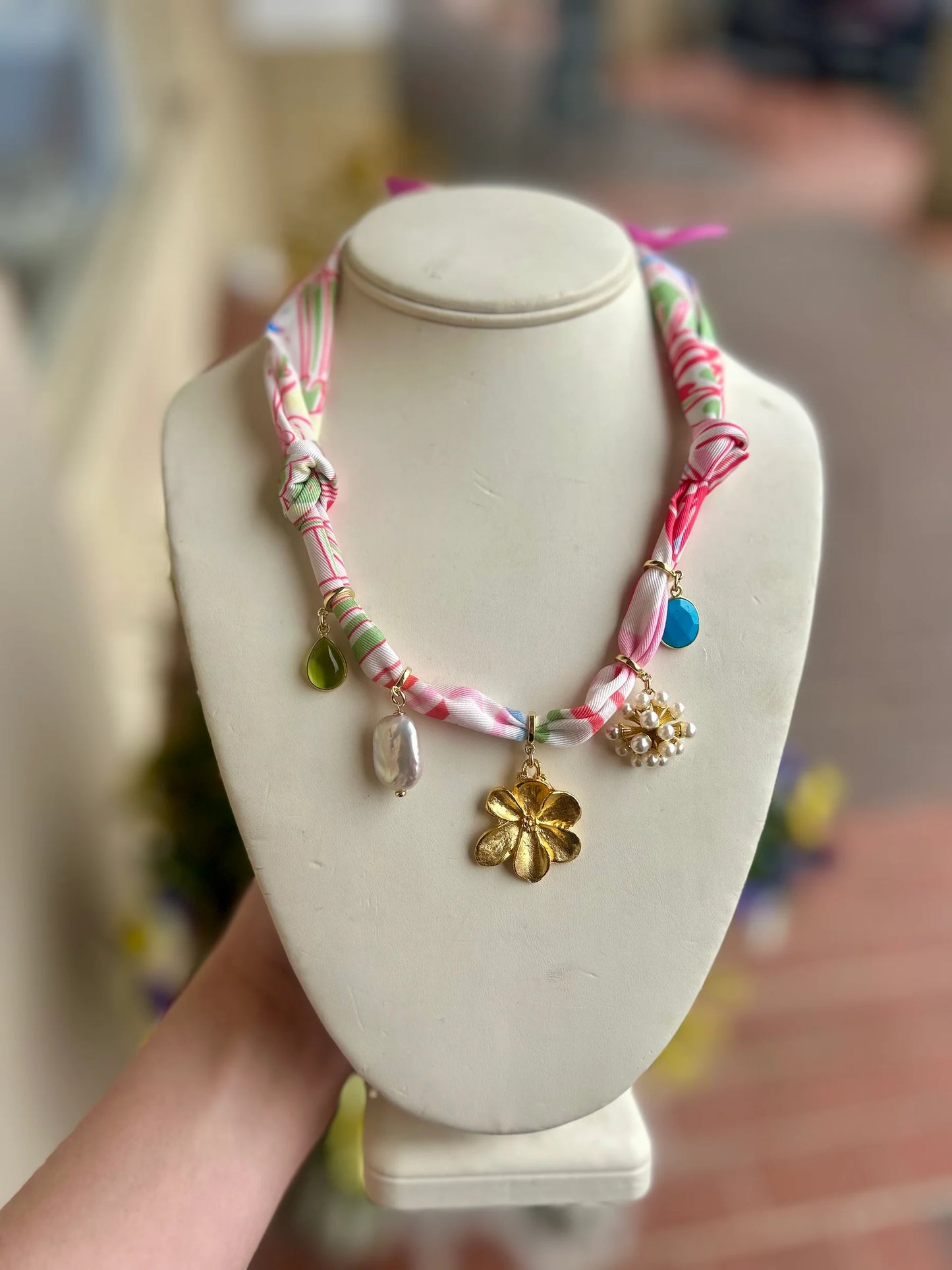 Pastel Multi 5 Charm Twilly Necklace