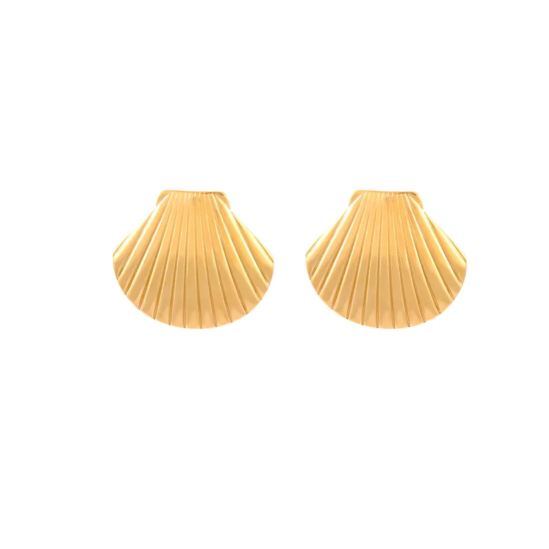 Fan Shell Studs - Gold
