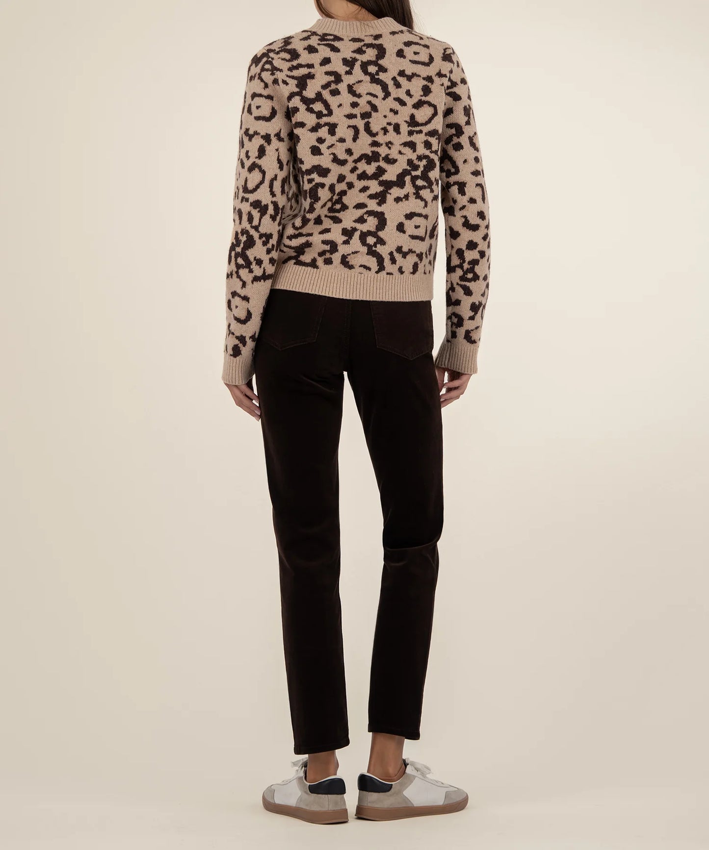 Gisela Animal Print Pullover Sweater - Beige/Brown