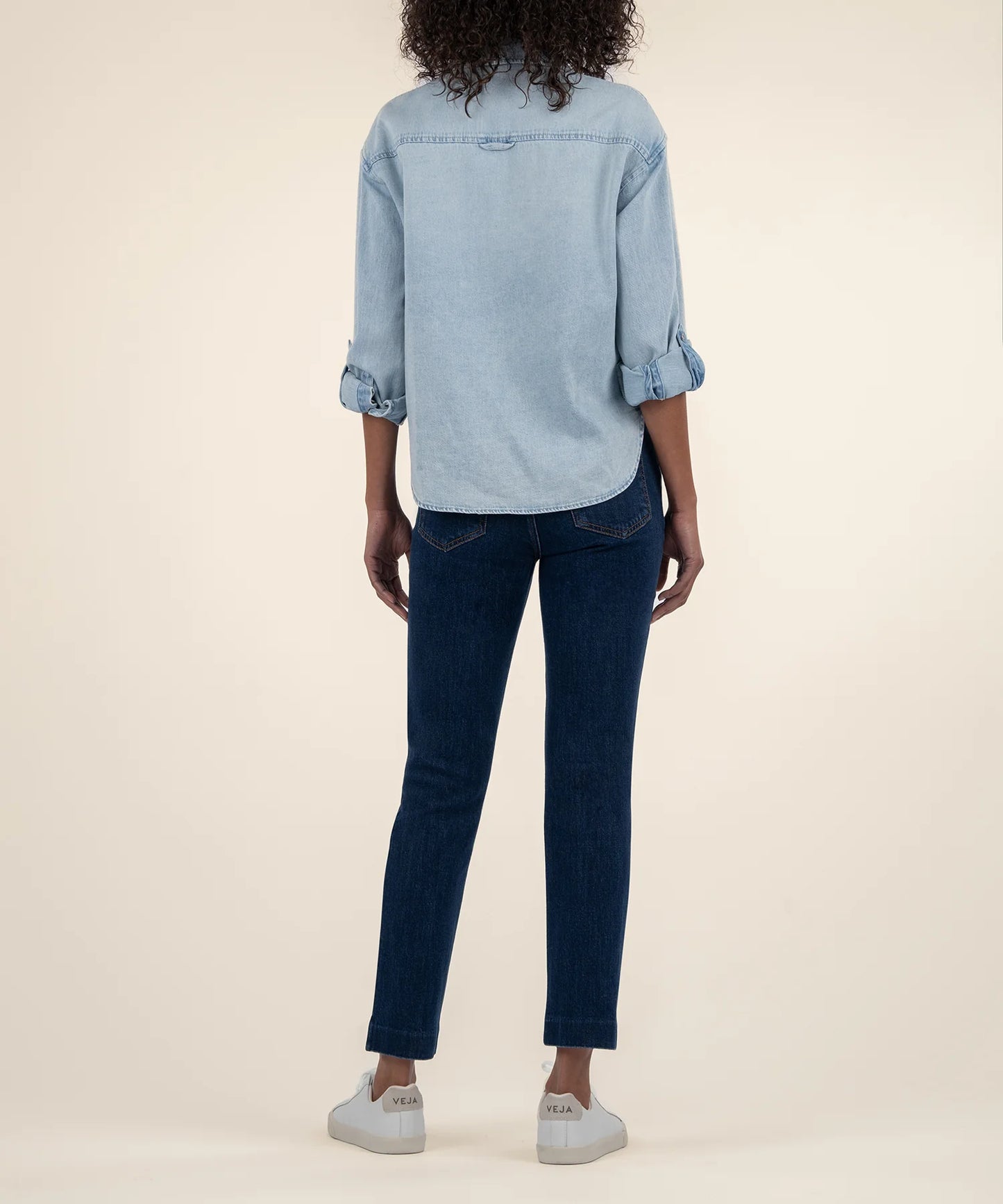 Leighton Long Sleeve Button Down - Light Wash