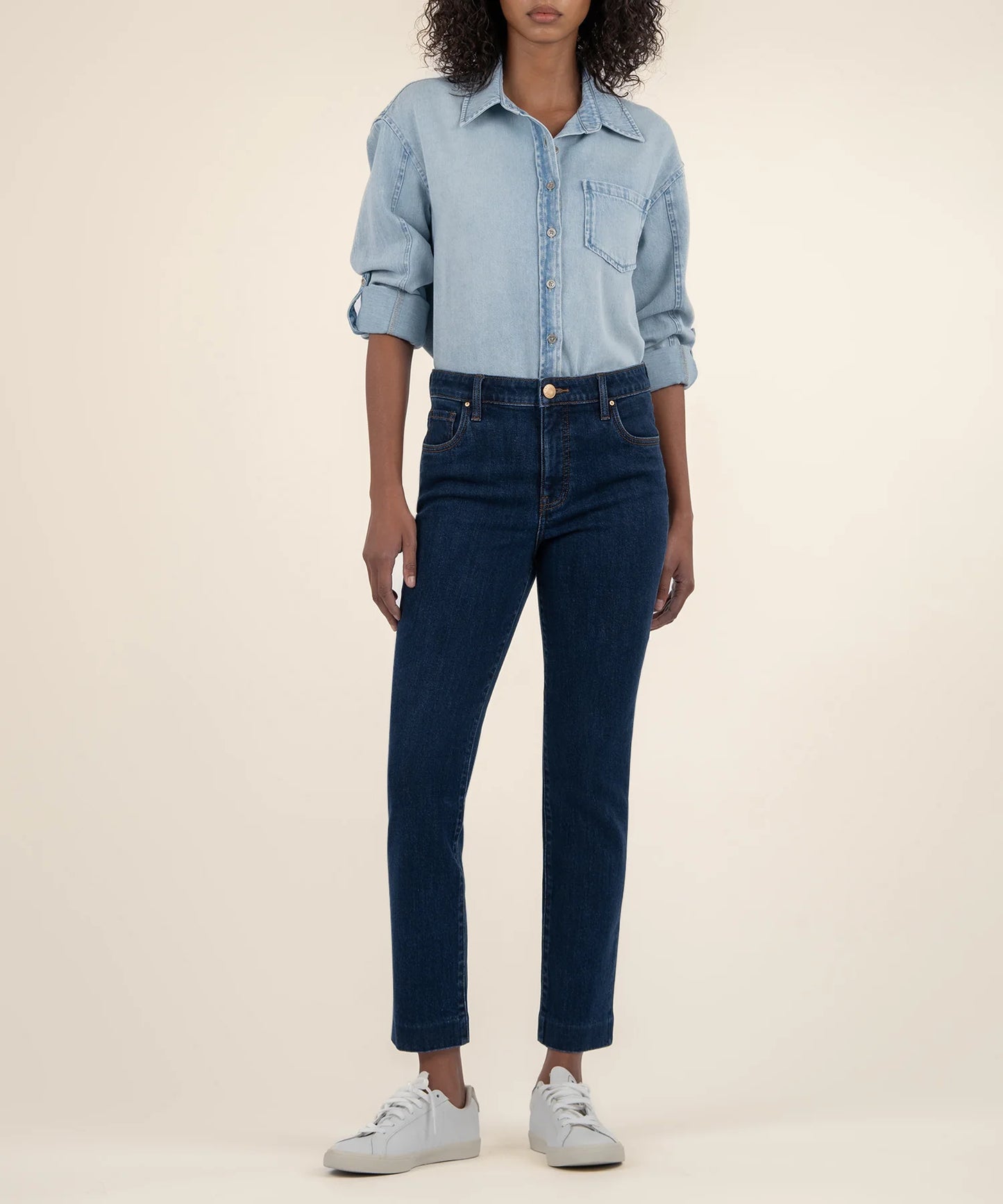 Leighton Long Sleeve Button Down - Light Wash