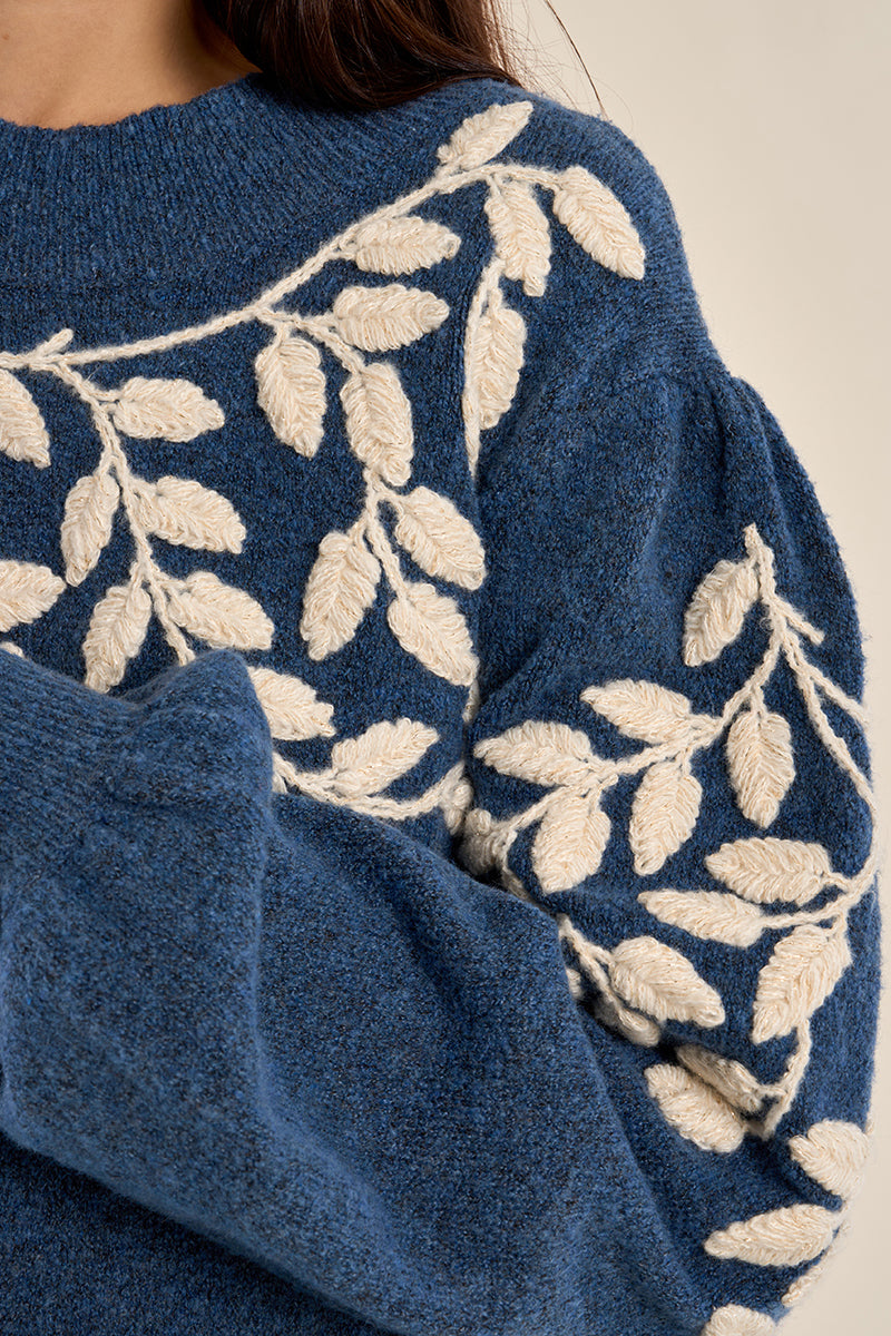 Willow Vine Sweater - Blue Denim