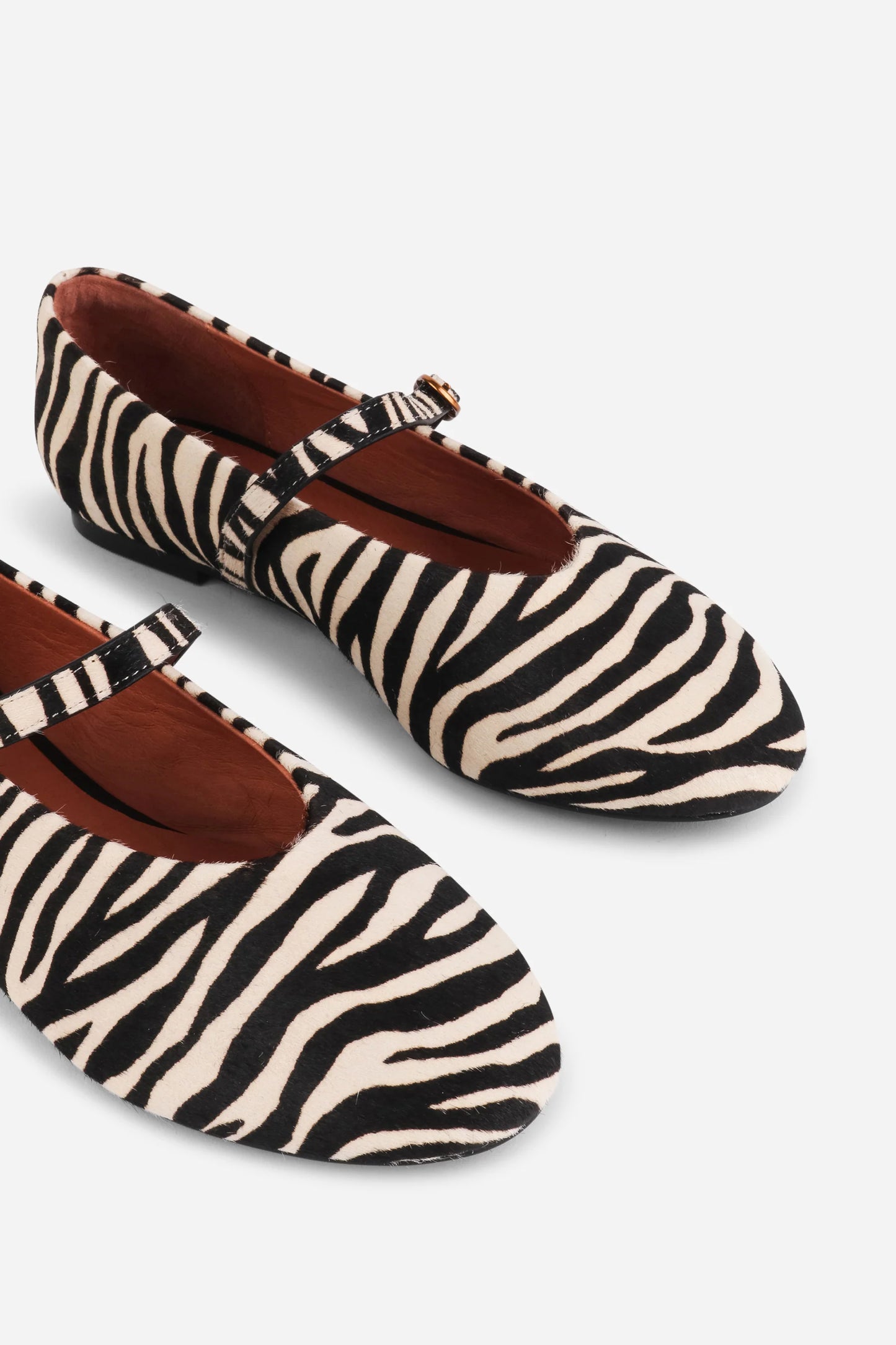 Larisa Calf Hair Mary Jane Flat Shoe - Cowhide