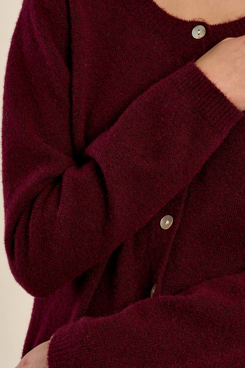 Ruby Cardigan Sweater - Dark Red