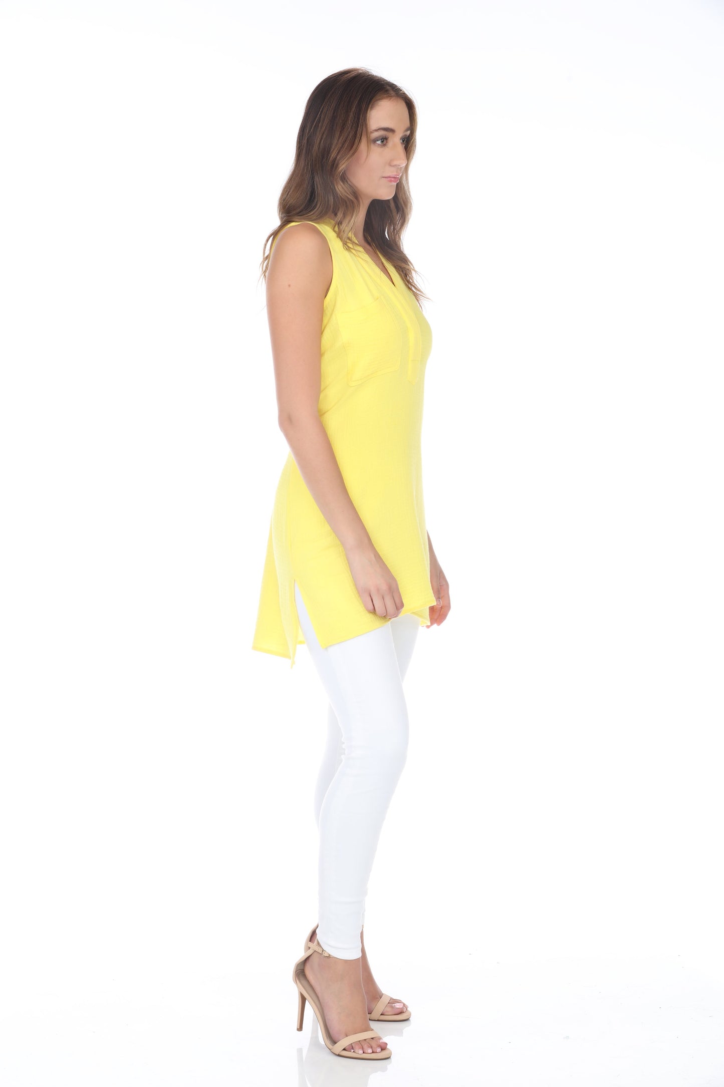 April No Sleeve Long Top - Yellow