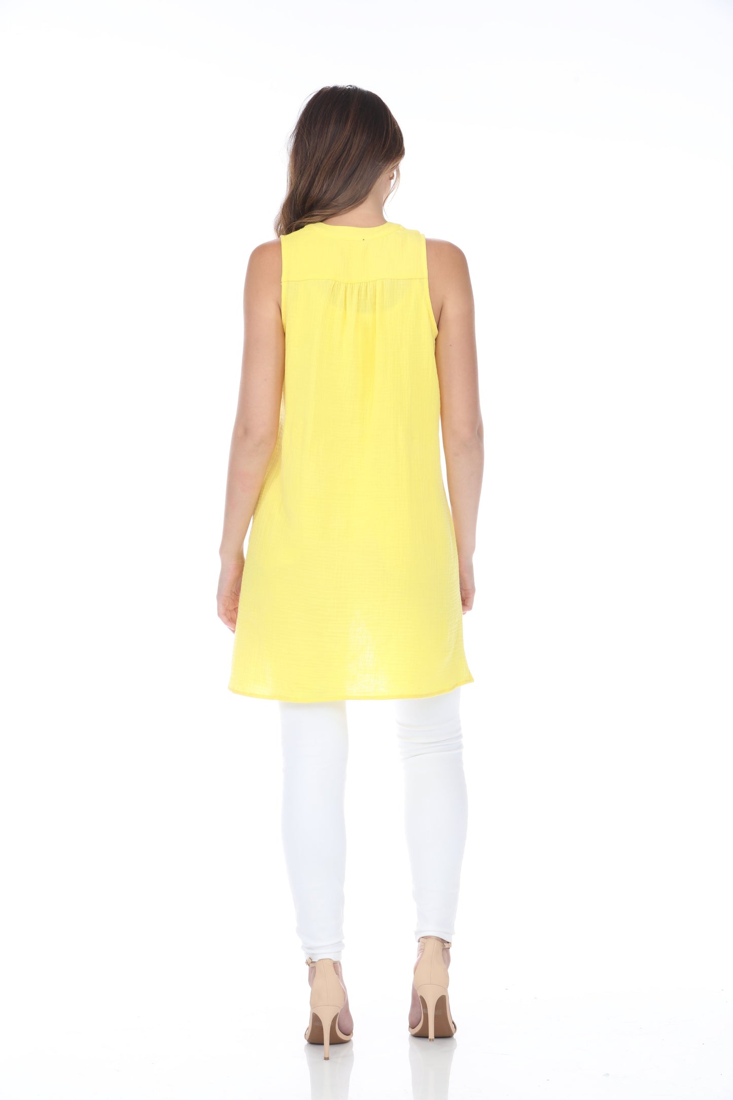 April No Sleeve Long Top - Yellow