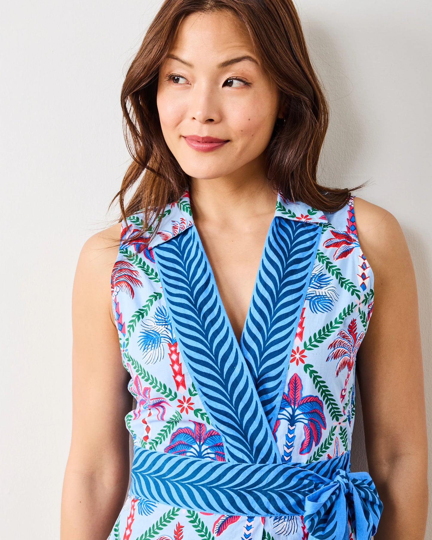 Lucia Dress - Palm Tree Paradise - Lilac Escape