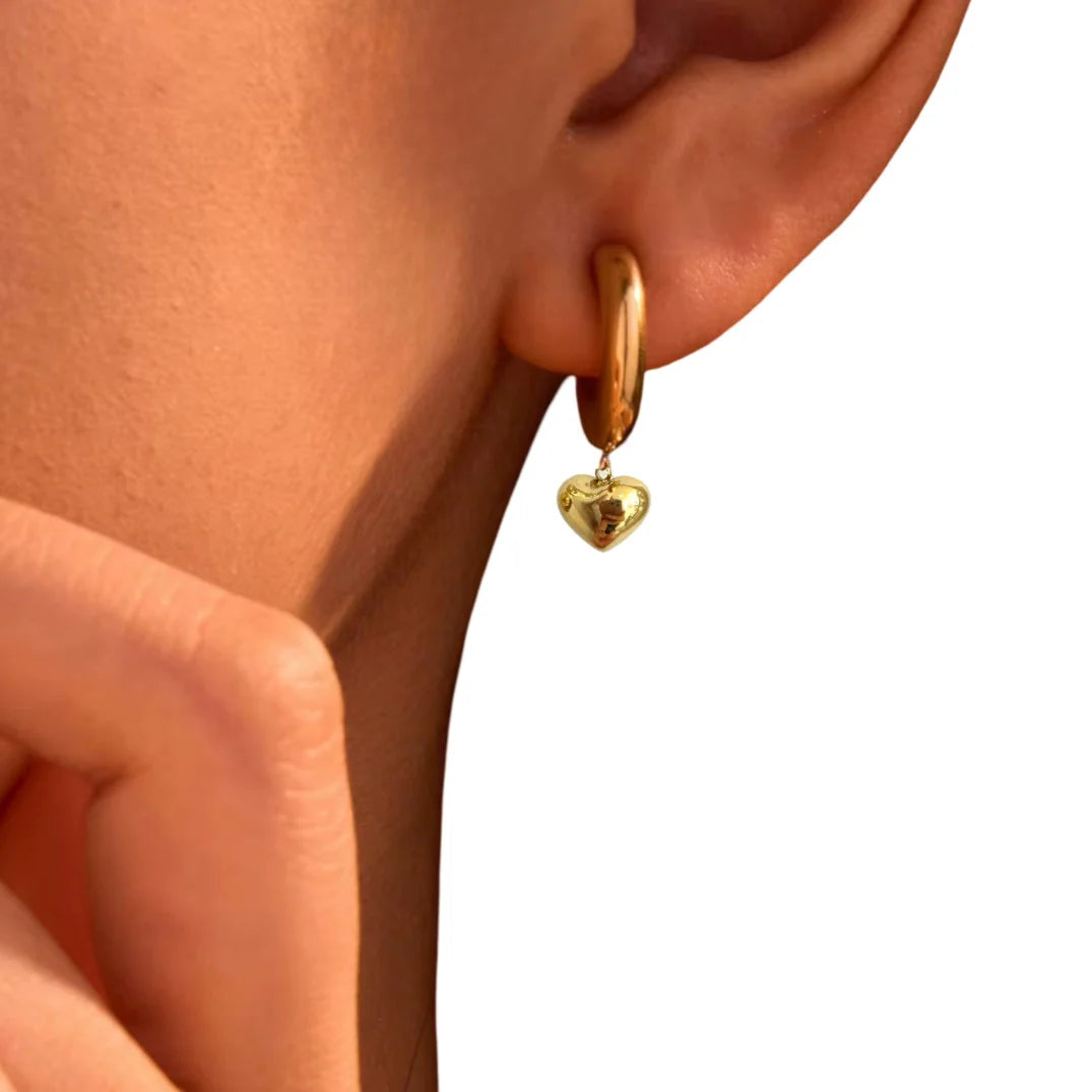 Puff Heart Hoop - Gold