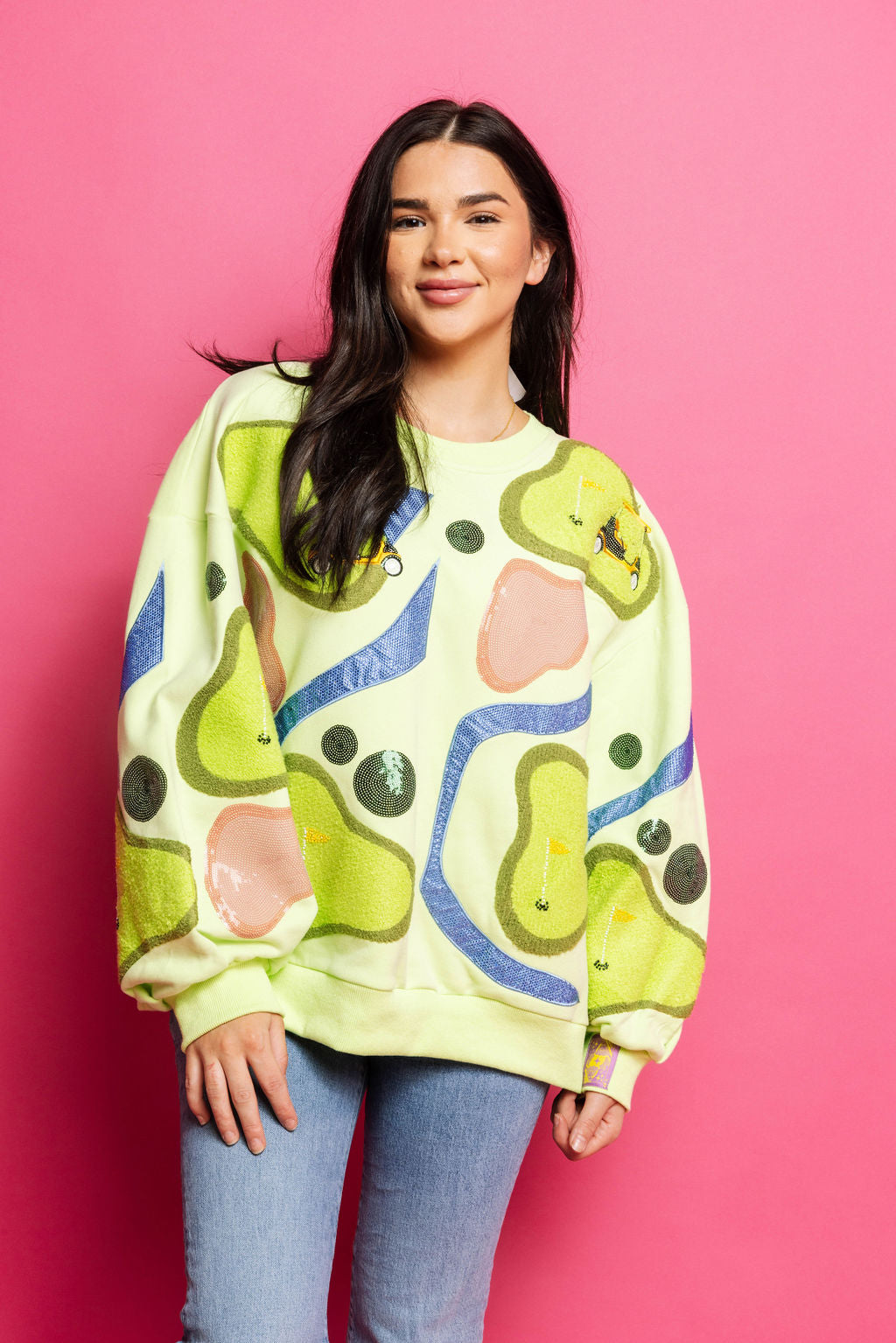Queen of Sparkles Green Golf Course Sweatshirt