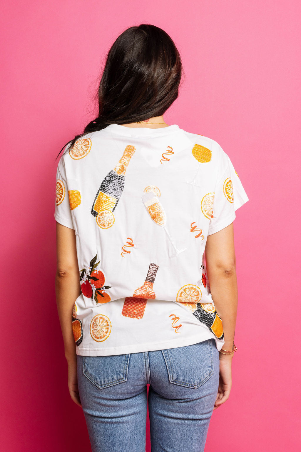 Queen of Sparkles White Mimosa Icon Tee