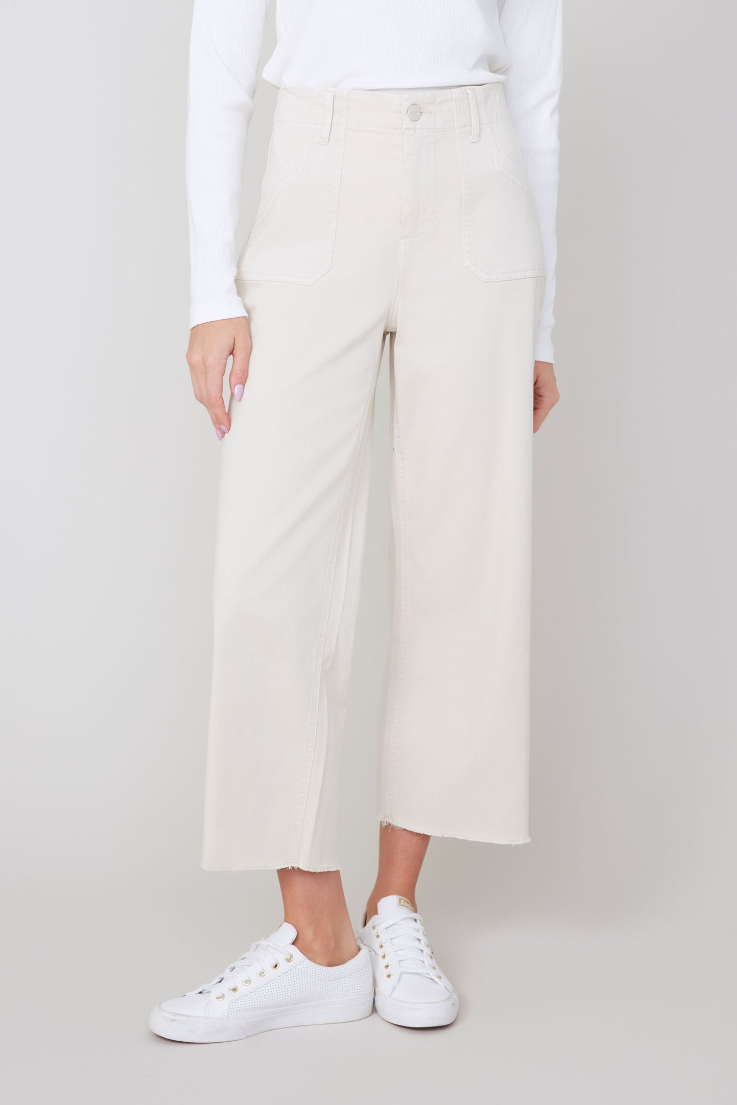 Cropped Wide Leg Pant - Oyster