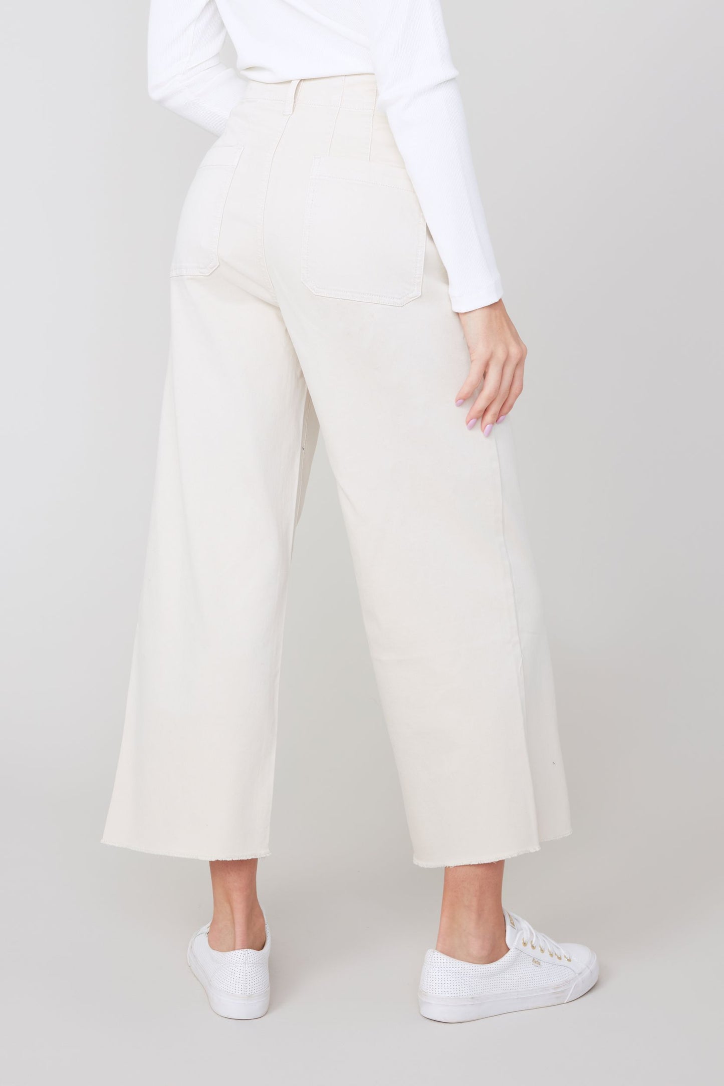 Cropped Wide Leg Pant - Oyster