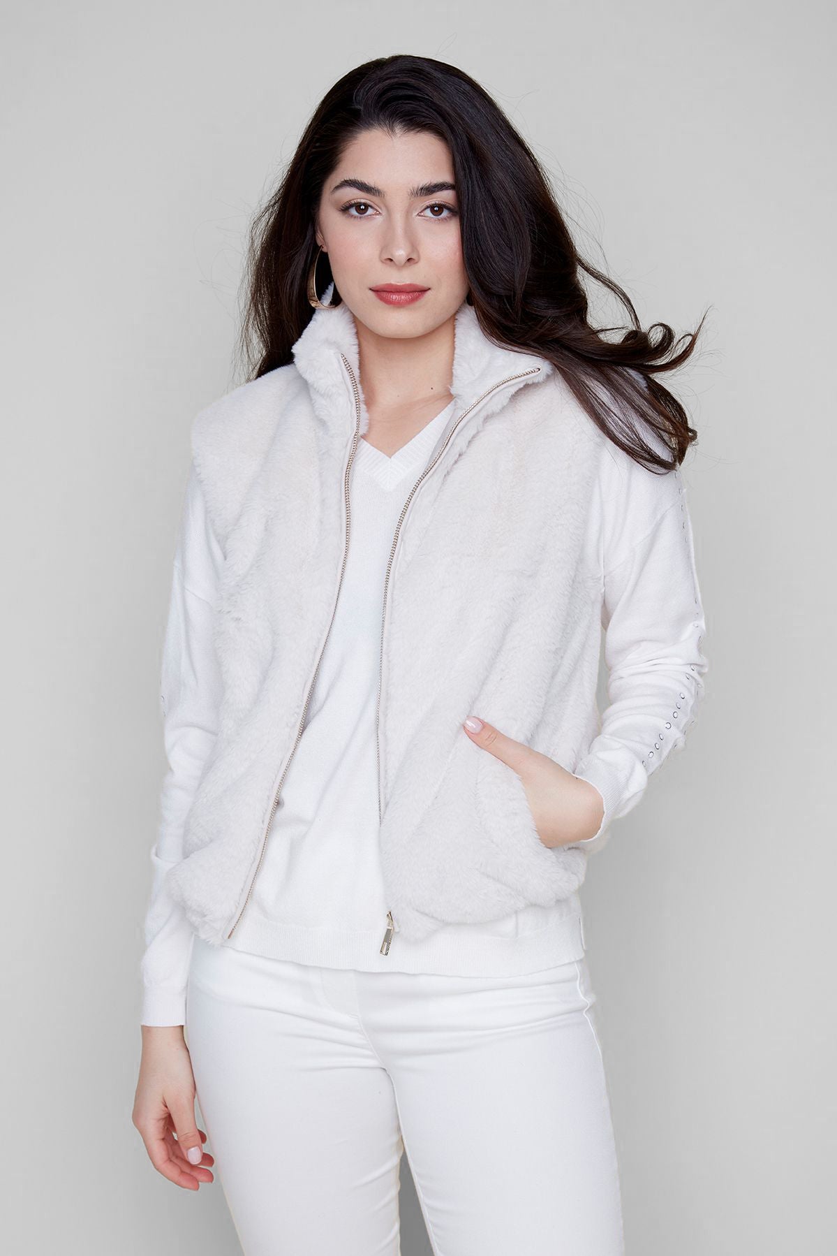 Vegan Fur Vest - Oyster