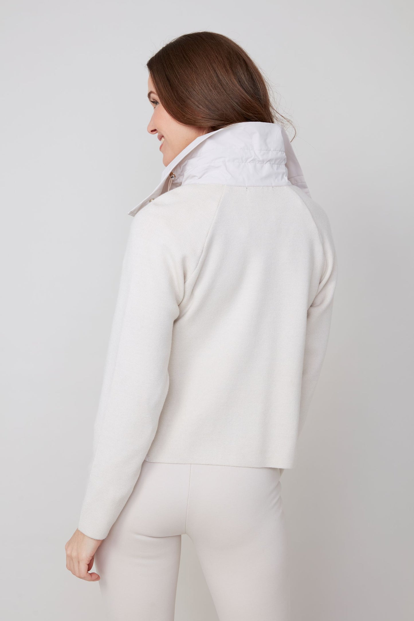 Quilted Sweater Jacket - Oyster