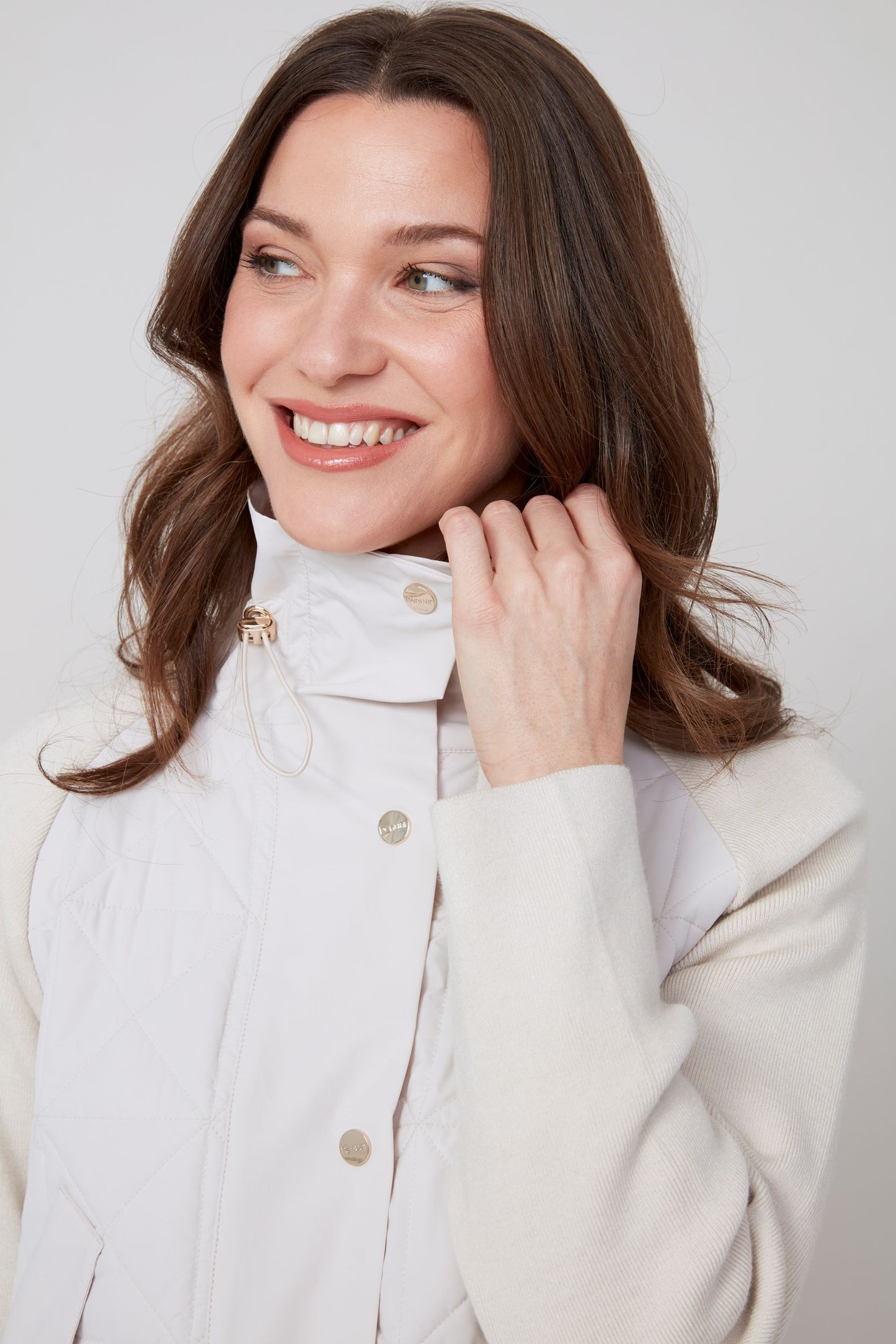 Quilted Sweater Jacket - Oyster