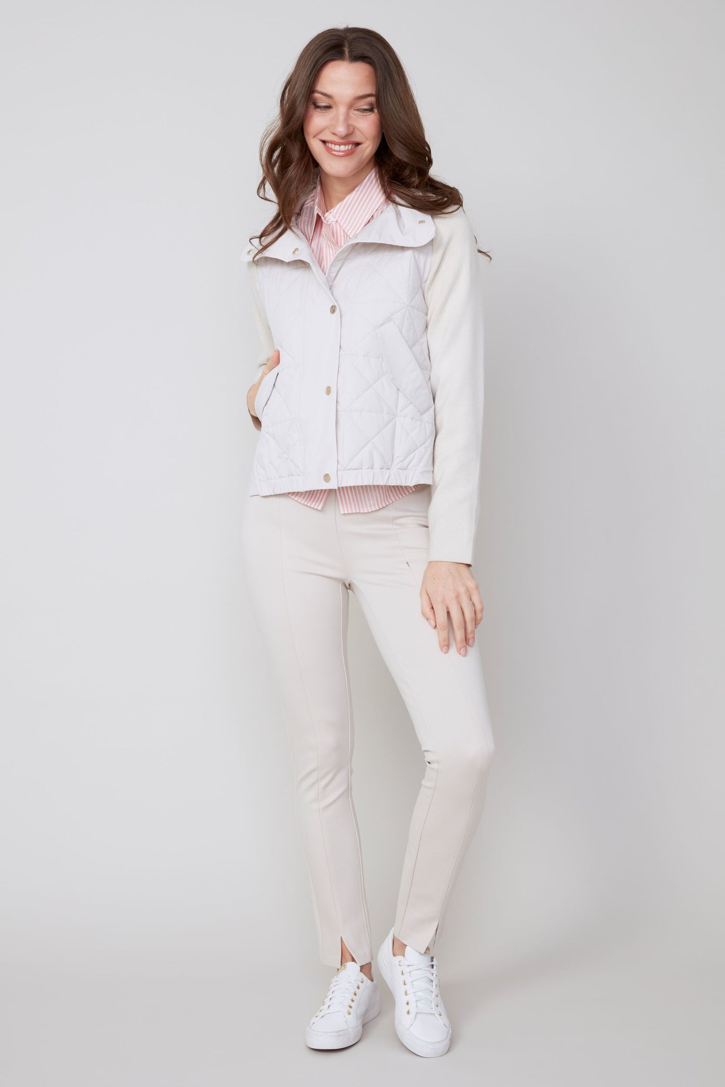 Quilted Sweater Jacket - Oyster