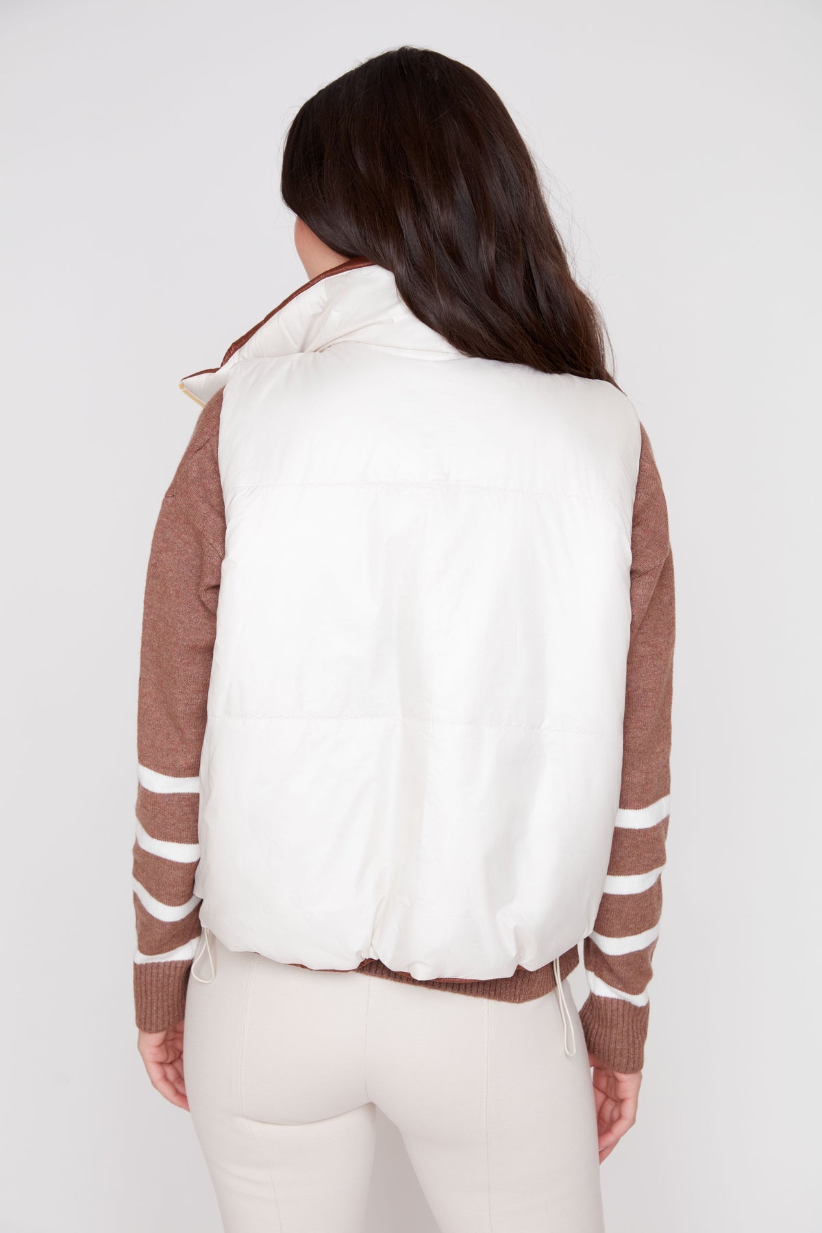 Luxe Quilted Reversible Cropped Vest - Tiramisu