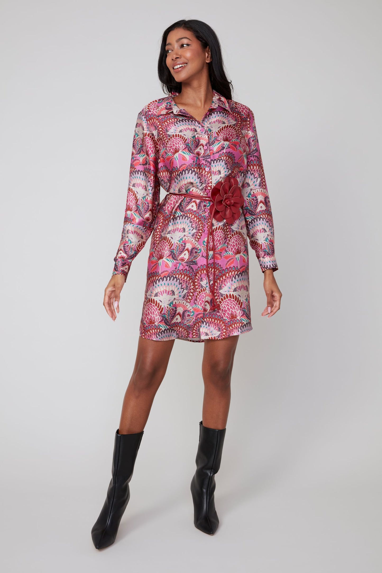 Paisley Print Dress - Mulberry Combo
