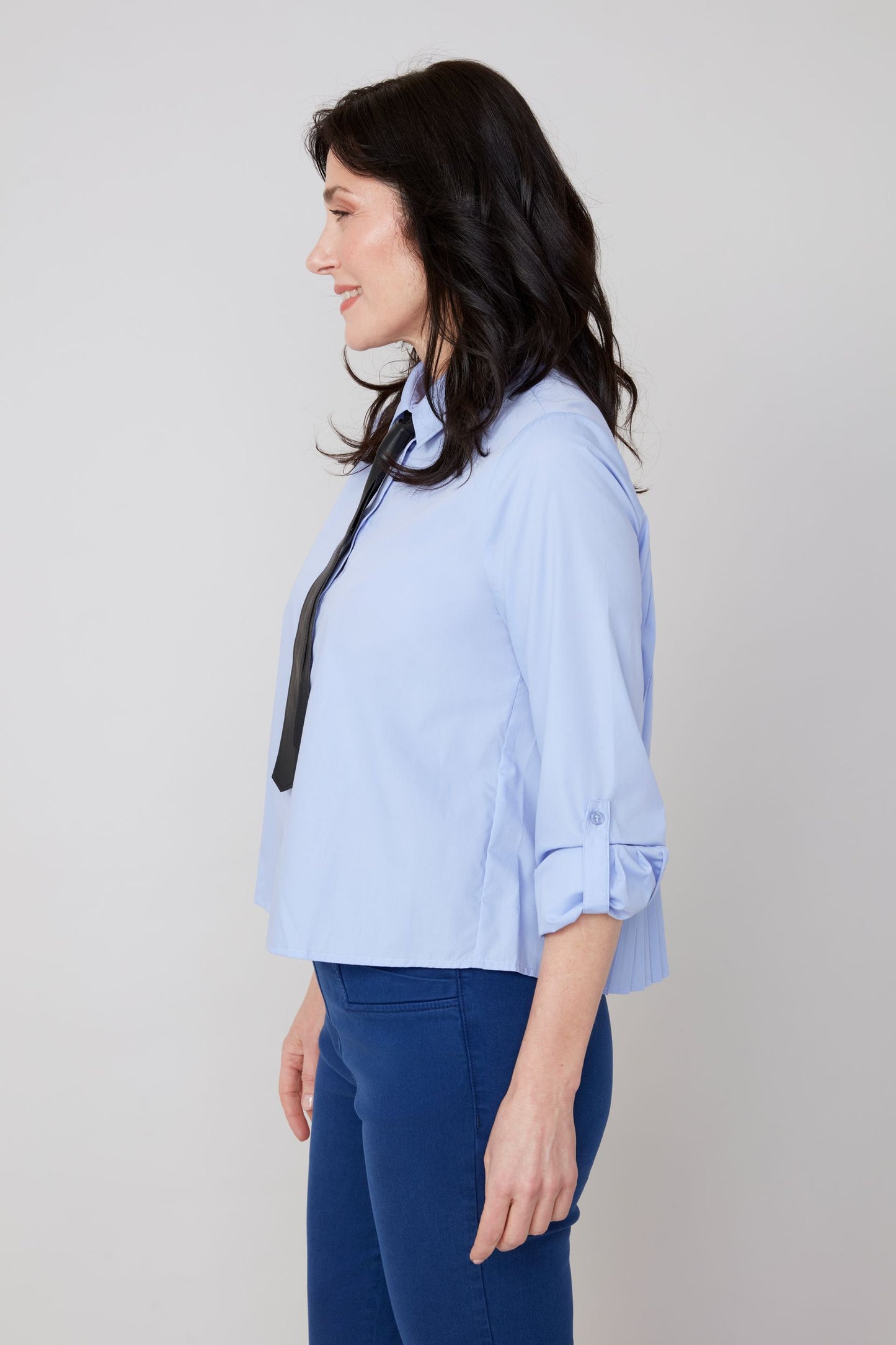 Crisp Removable Tie Shirt - Bluebell