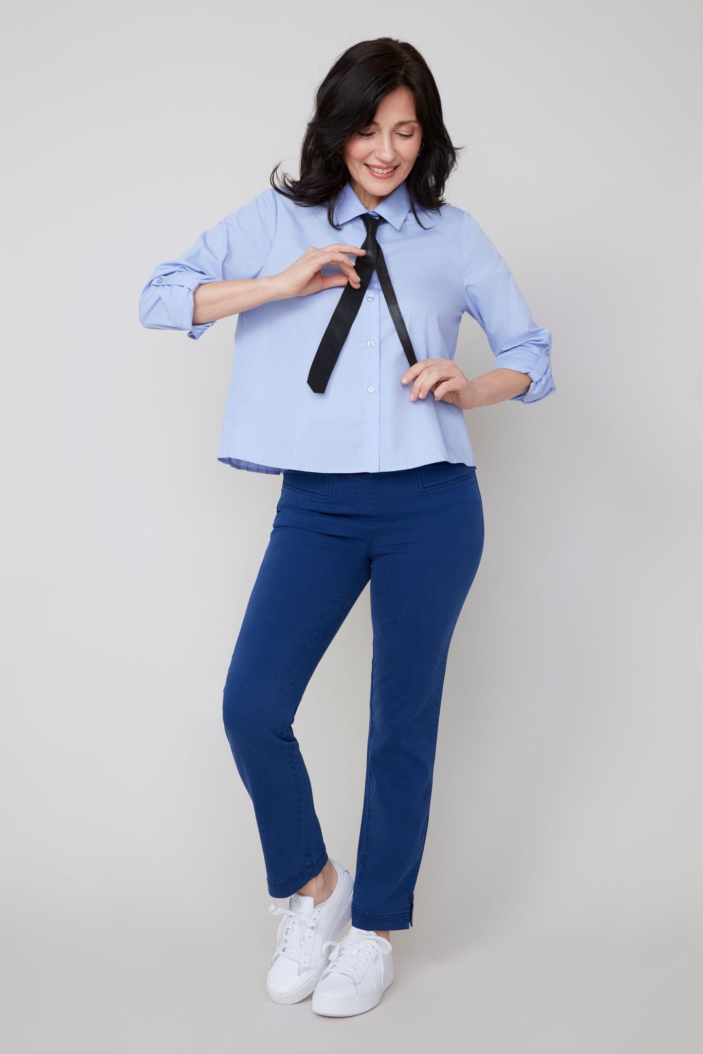 Crisp Removable Tie Shirt - Bluebell