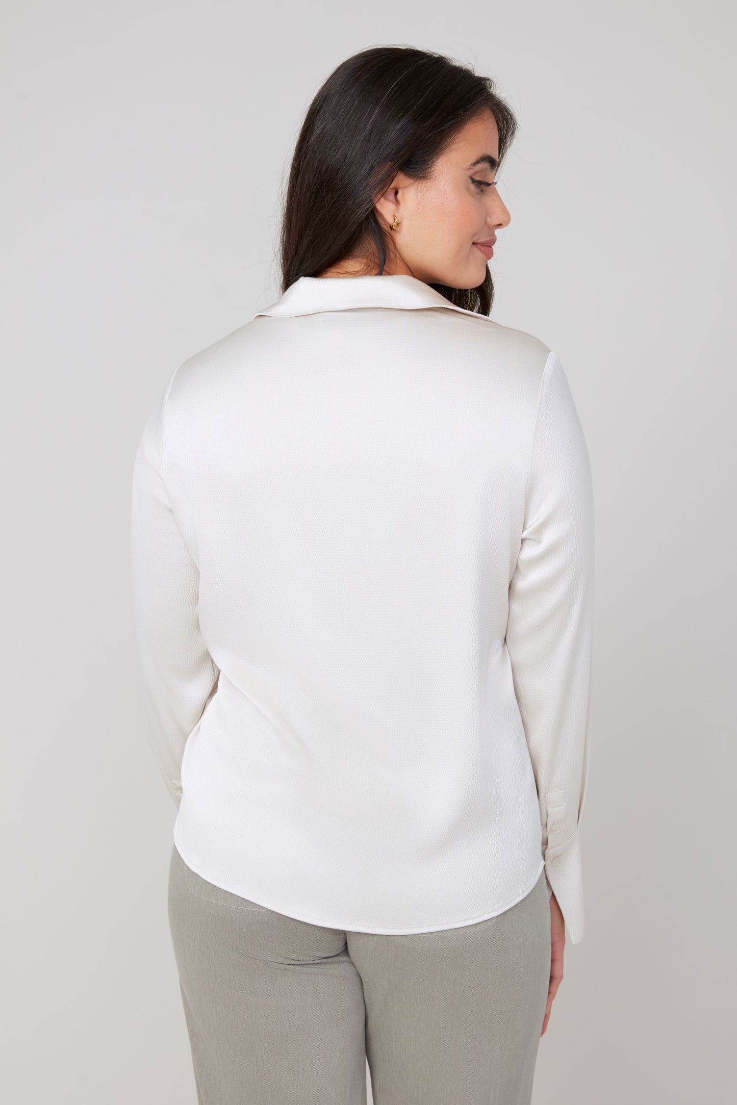 Waffle Texture Blouse - Oyster