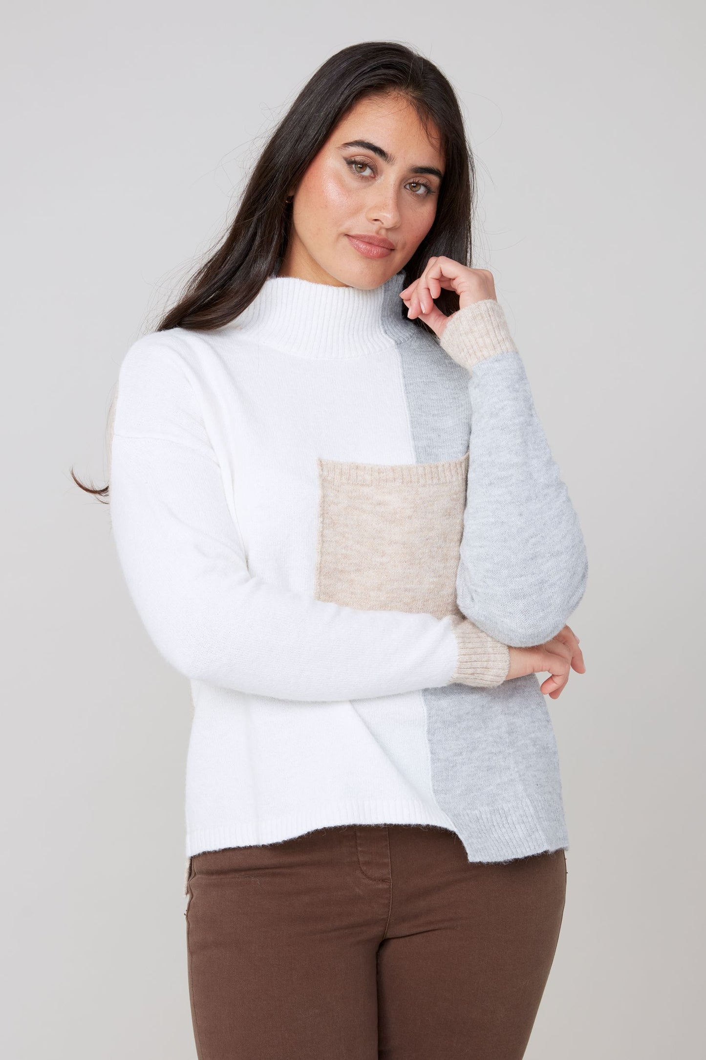Cashmere Like Sweater - Creme Combo