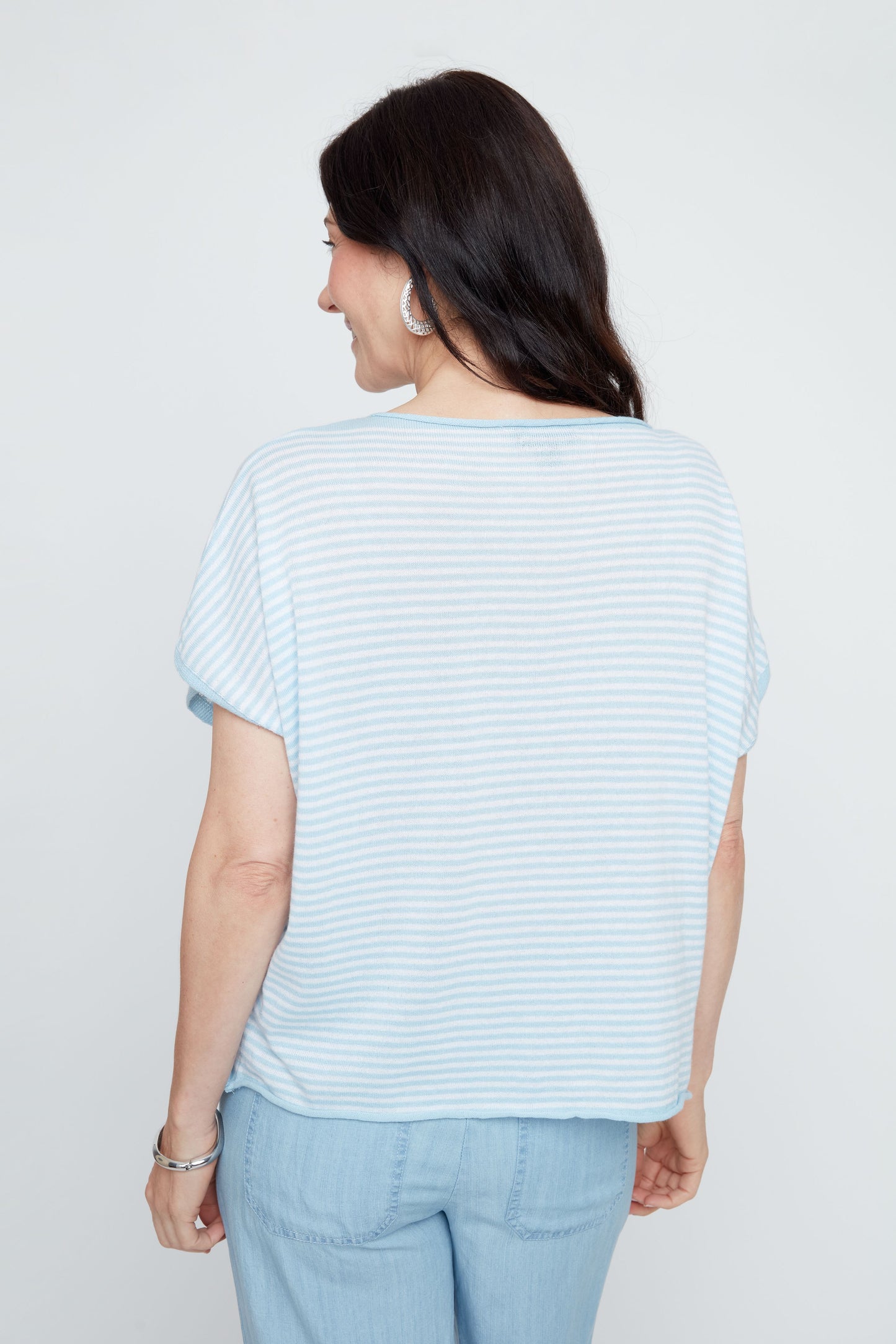 Stripe Pocket Sweater - Blue Combo
