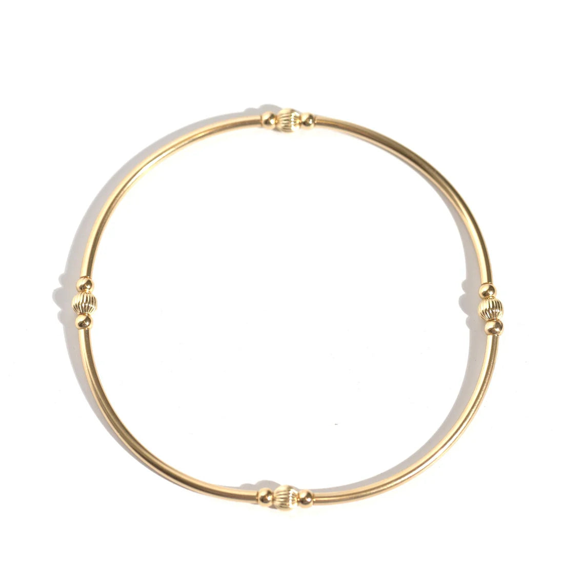 Textured Beaded Bangle Bracelet - Gold