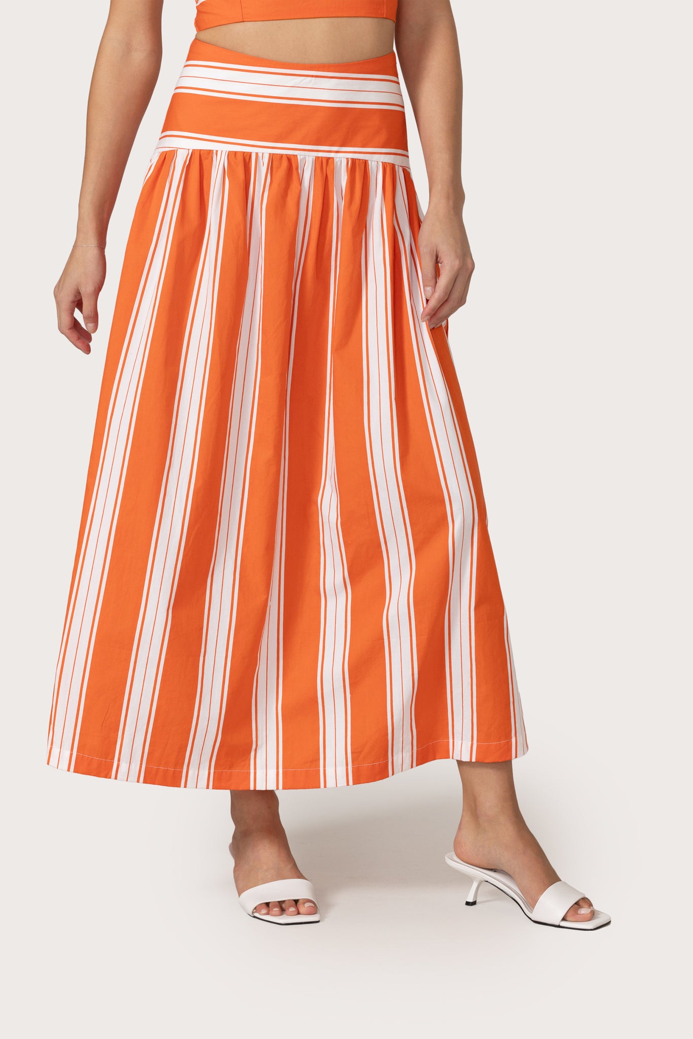 Oliver Poplin Skirt - Salsa Stripe