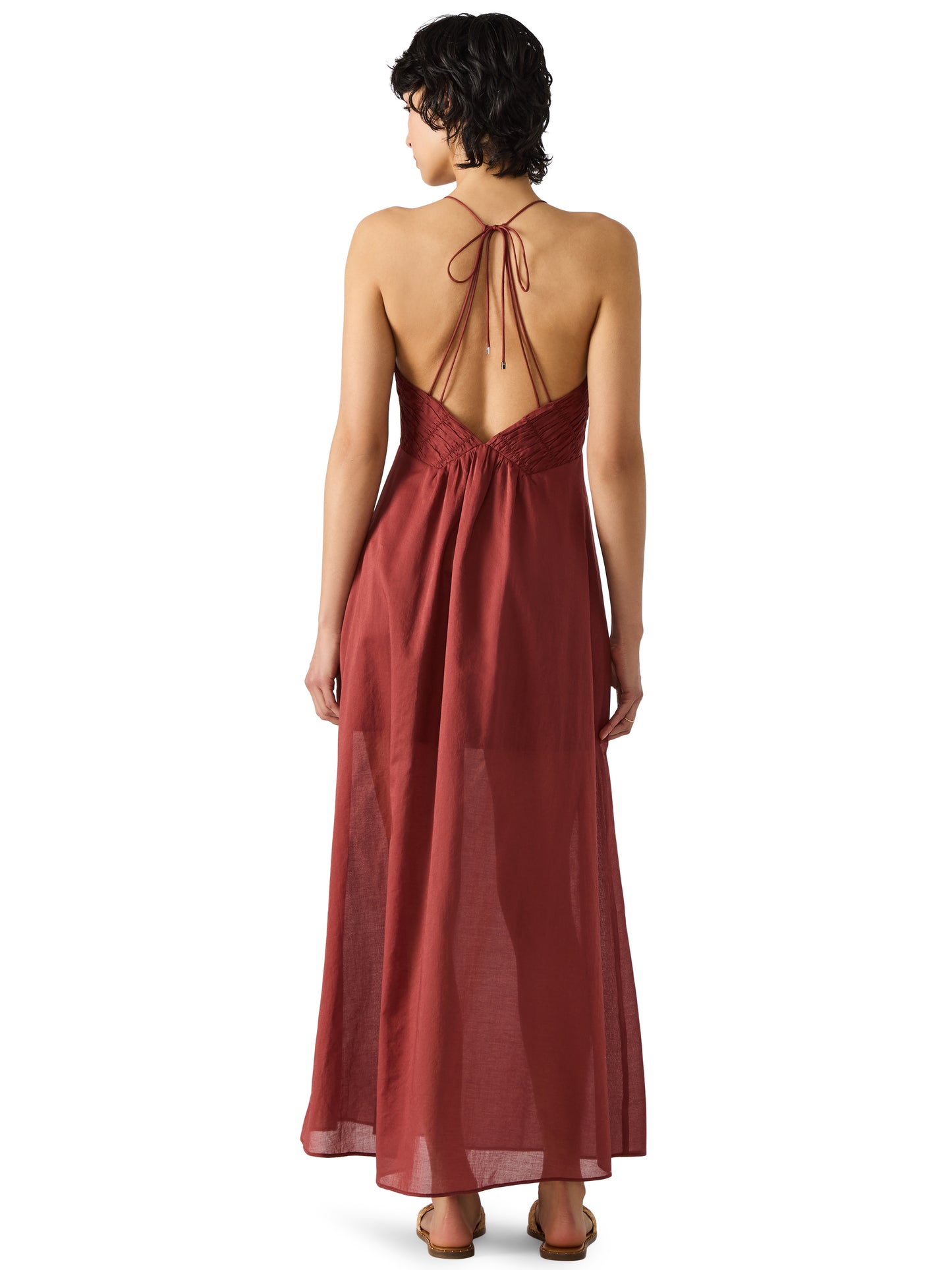 Brianna Dress - Dusty Brick Red