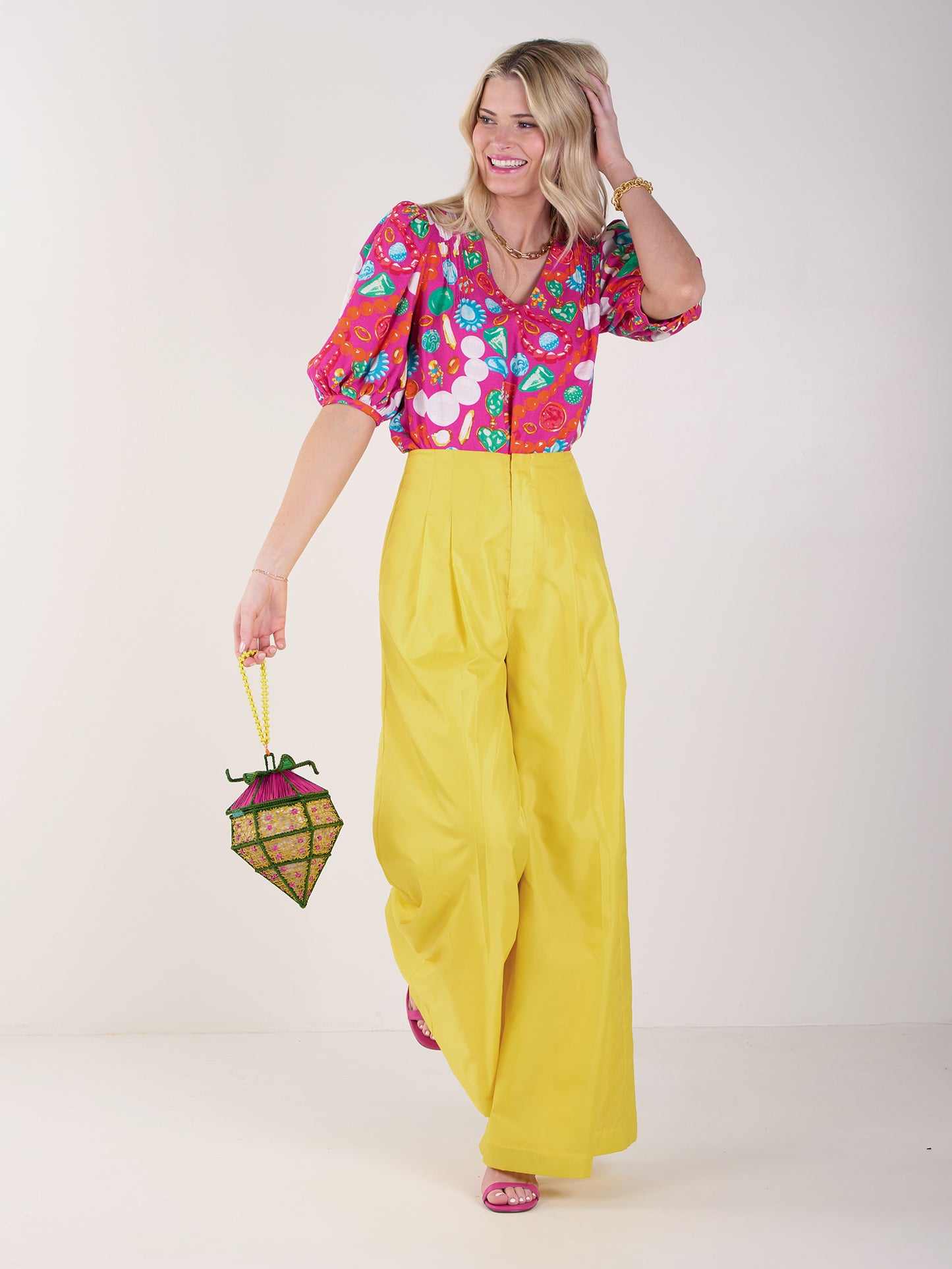Emily McCarthy Paisley Pant - Lemon