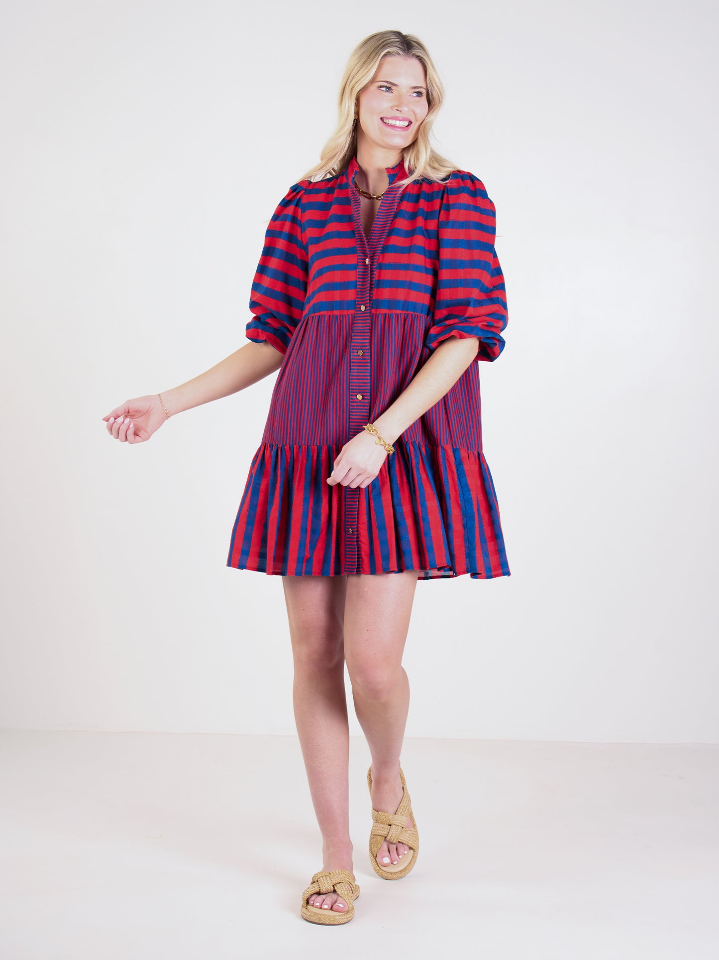 Sadie Dress - Americano Stripe