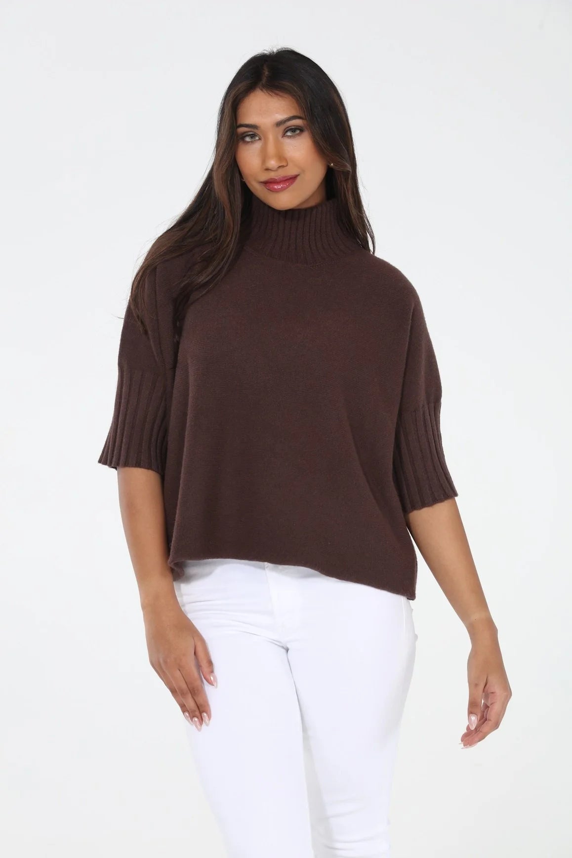 The Maple Turtleneck Sweater - Chocolate Brown