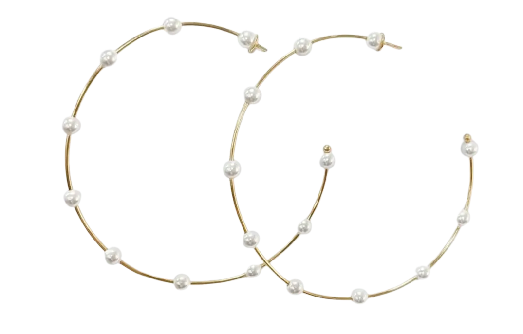 Allison Avery Pearl Hoops