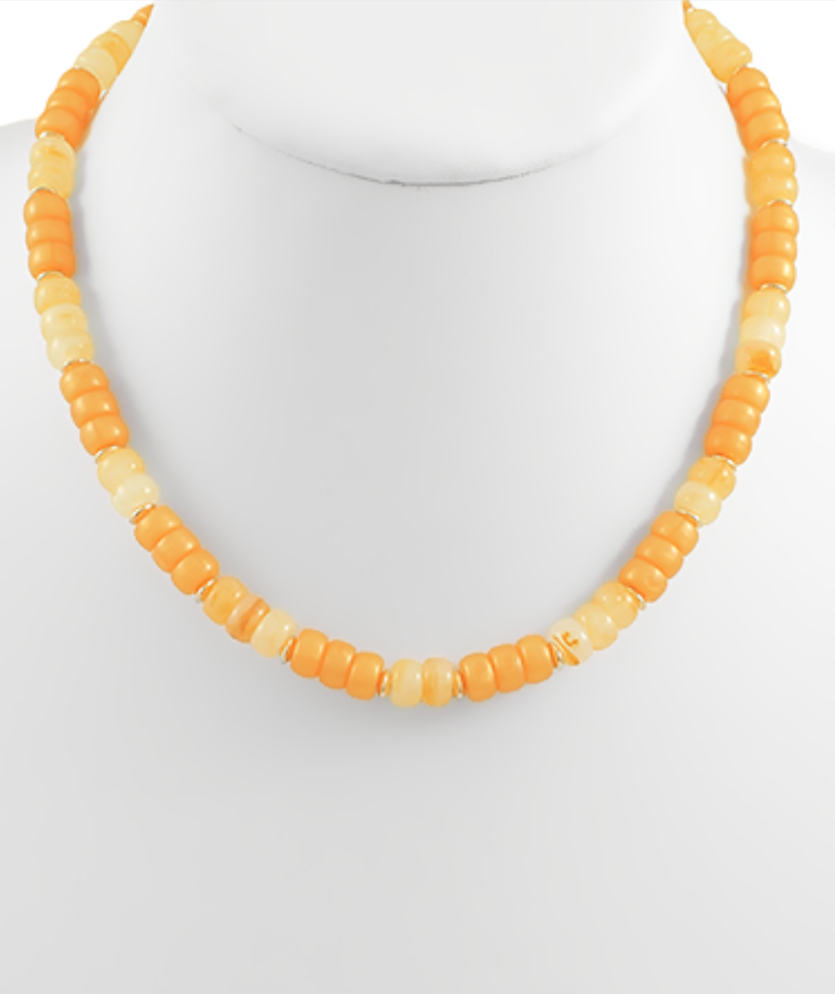 Multi Color Beaded Necklace - Light Brown