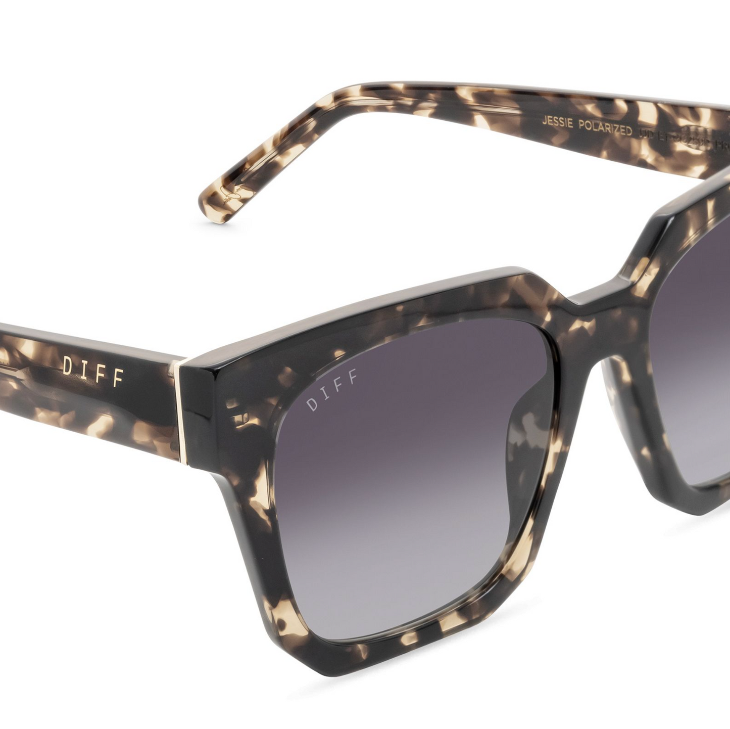 DIFF Eyewear - Ariana - Espresso Tortoise Grey Gradient Polarized Sunglasses