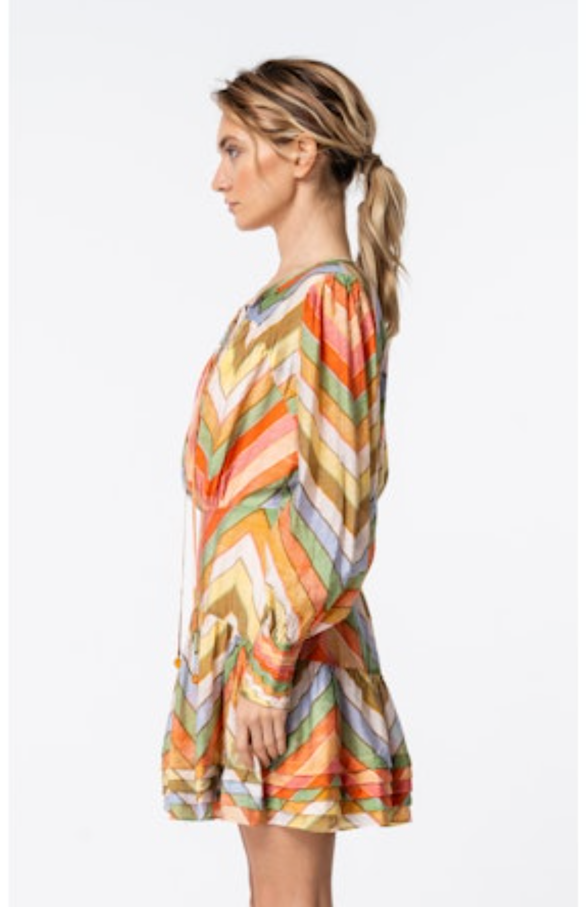 Emerie Striped Mini Dress - Tangerine Multi