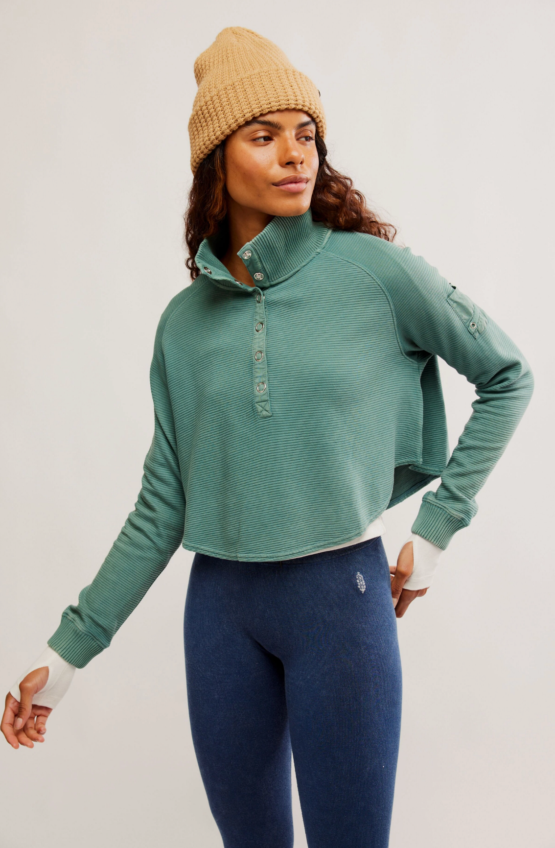 Free People So Fly Henley Layer Coddy - Midnight Jade