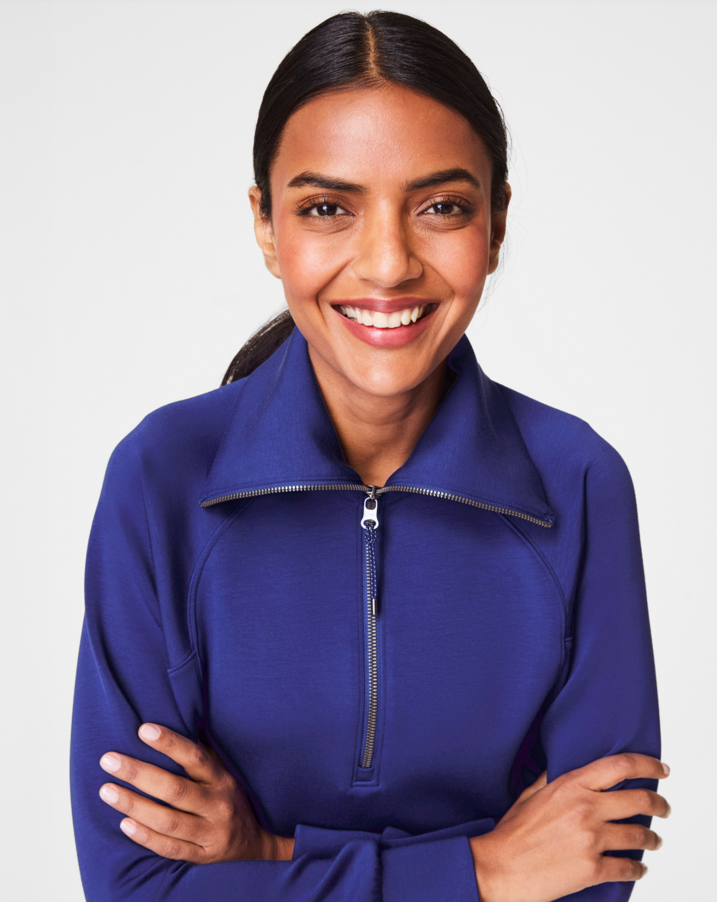 Spanx AirEssentials Half Zip Sweatshirt - Deep Azure