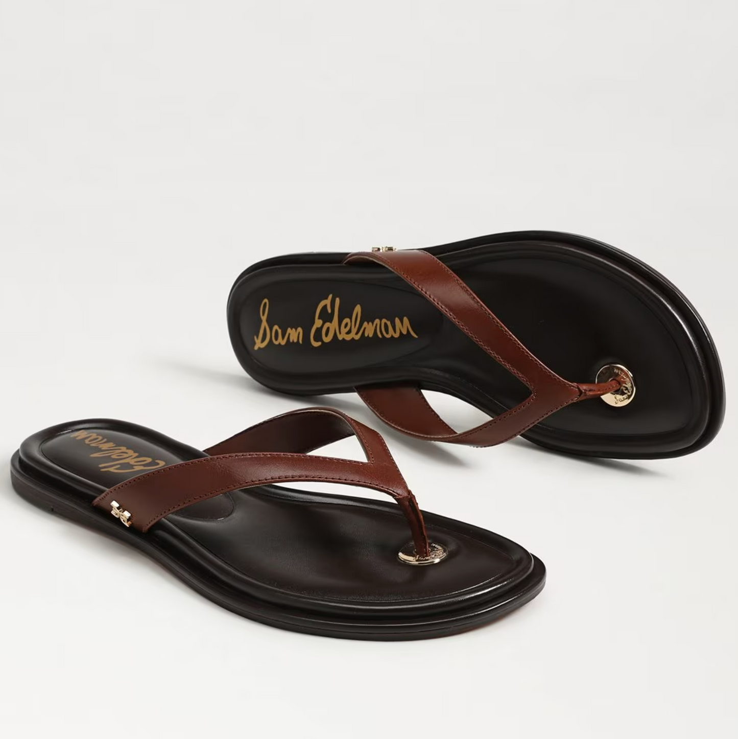 Sam Edelman Remi Leather Flip Flop - Burnt Brandy