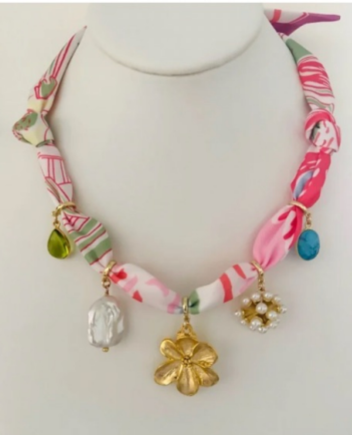 Pastel Multi 5 Charm Twilly Necklace