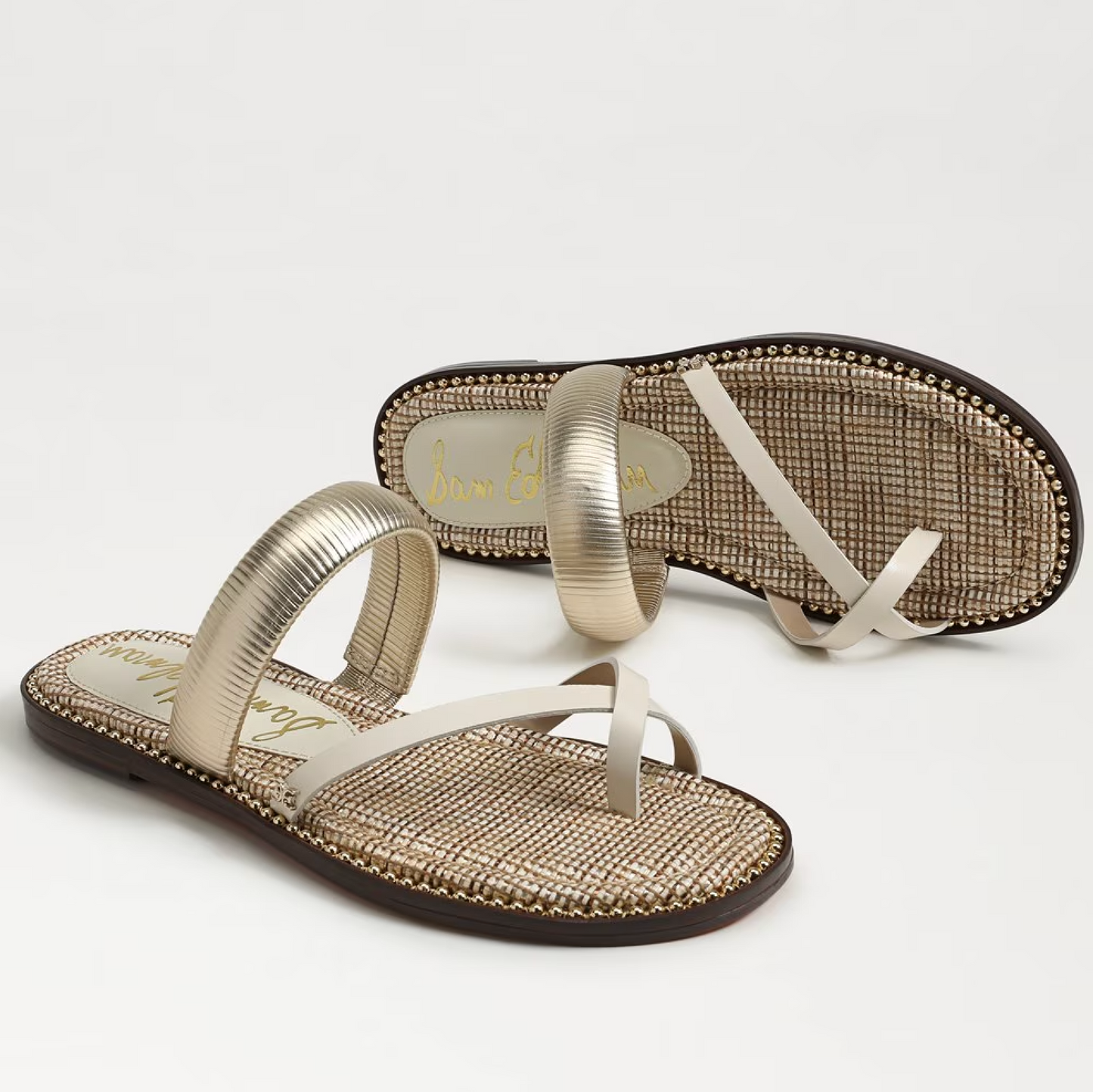 Sam Edelman Tillie Strappy Slide Sandal - Modern Ivory Leather