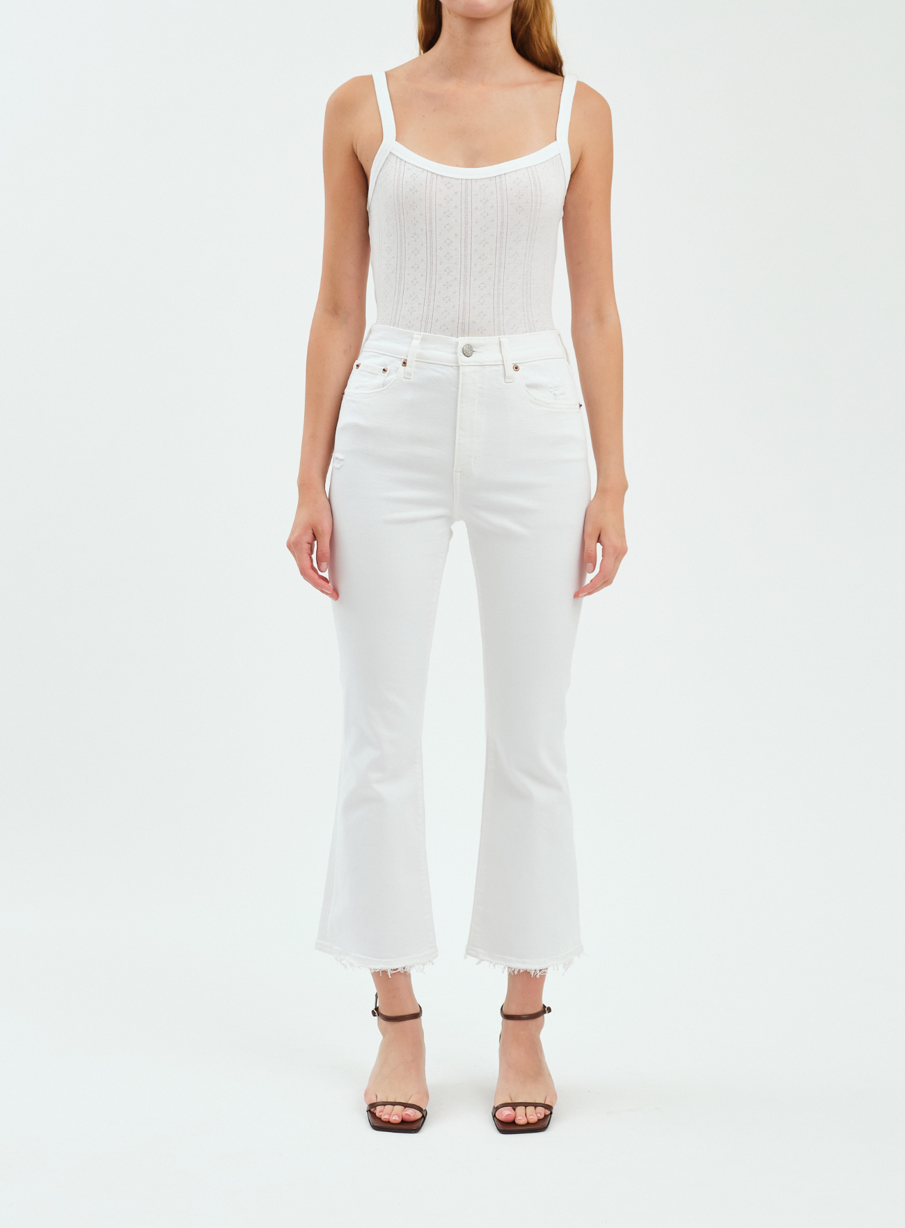 Daze Denim Shy Girl Crop Flare Jean - Lamb Vintage