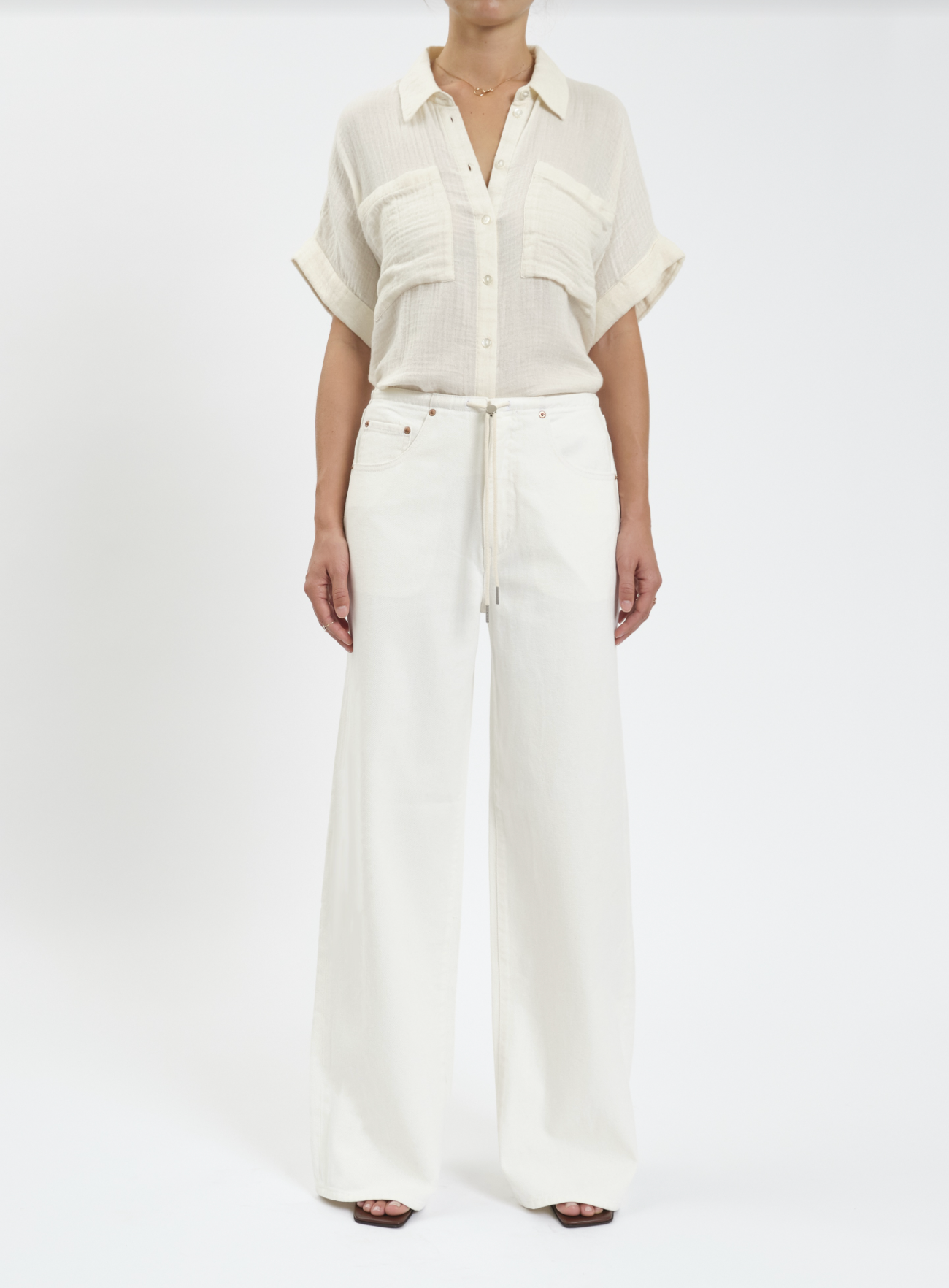 Daze Denim Madison Wide Leg Jean - Milkshake