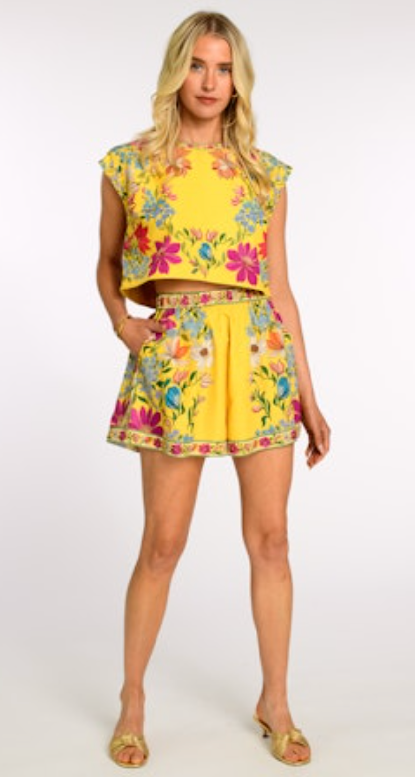 Elizabeth James The Label Charlie Shorts - Tapestry Yellow