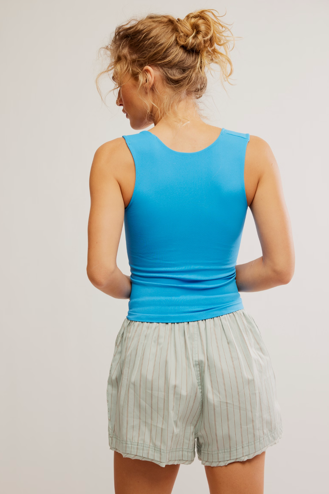 Free People Clean Lines Muscle Cami Top - Baywatch Blue