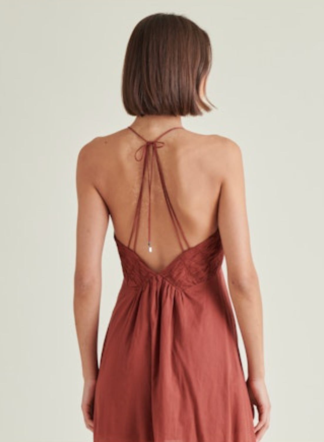 Brianna Dress - Dusty Brick Red