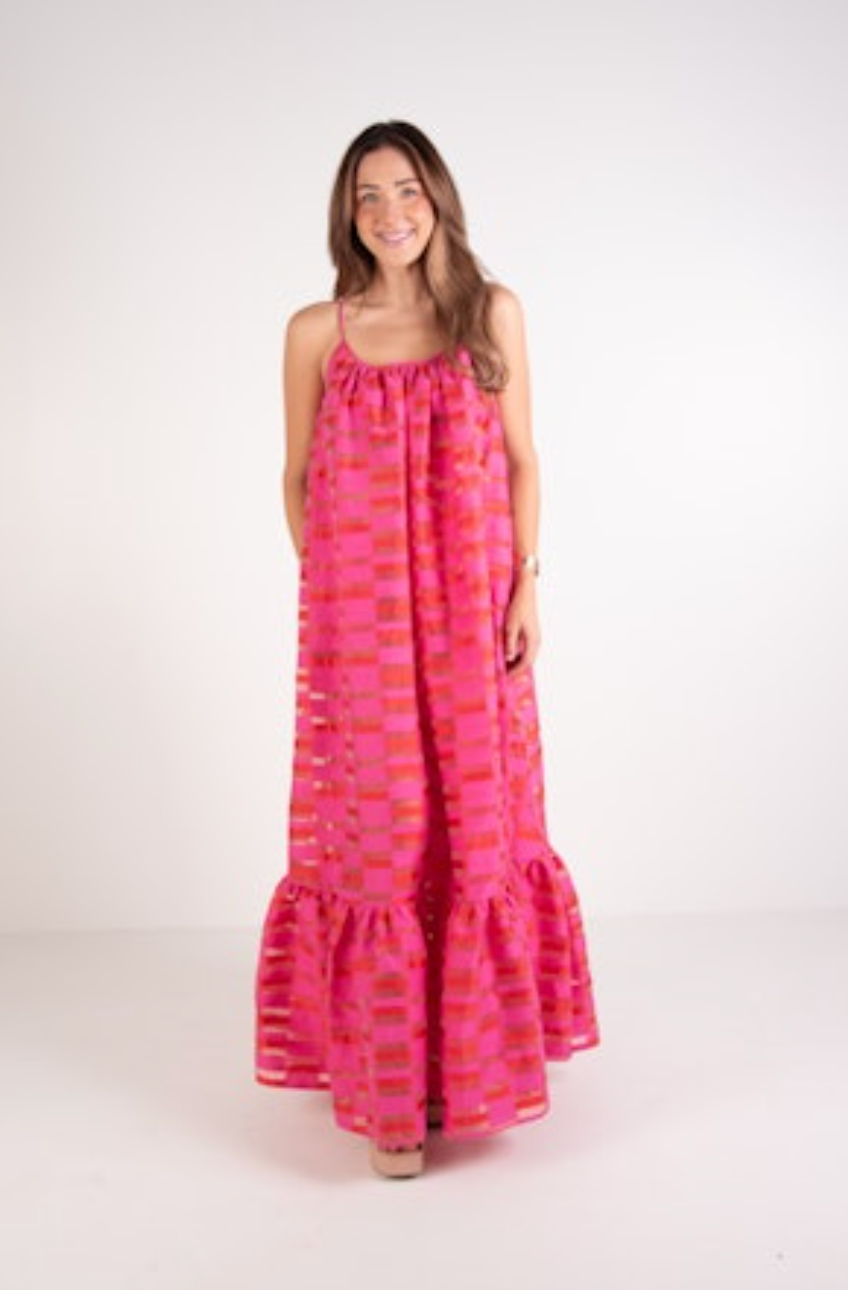Emily McCarthy Susannah Maxi Dress - Sunset Stripe hi